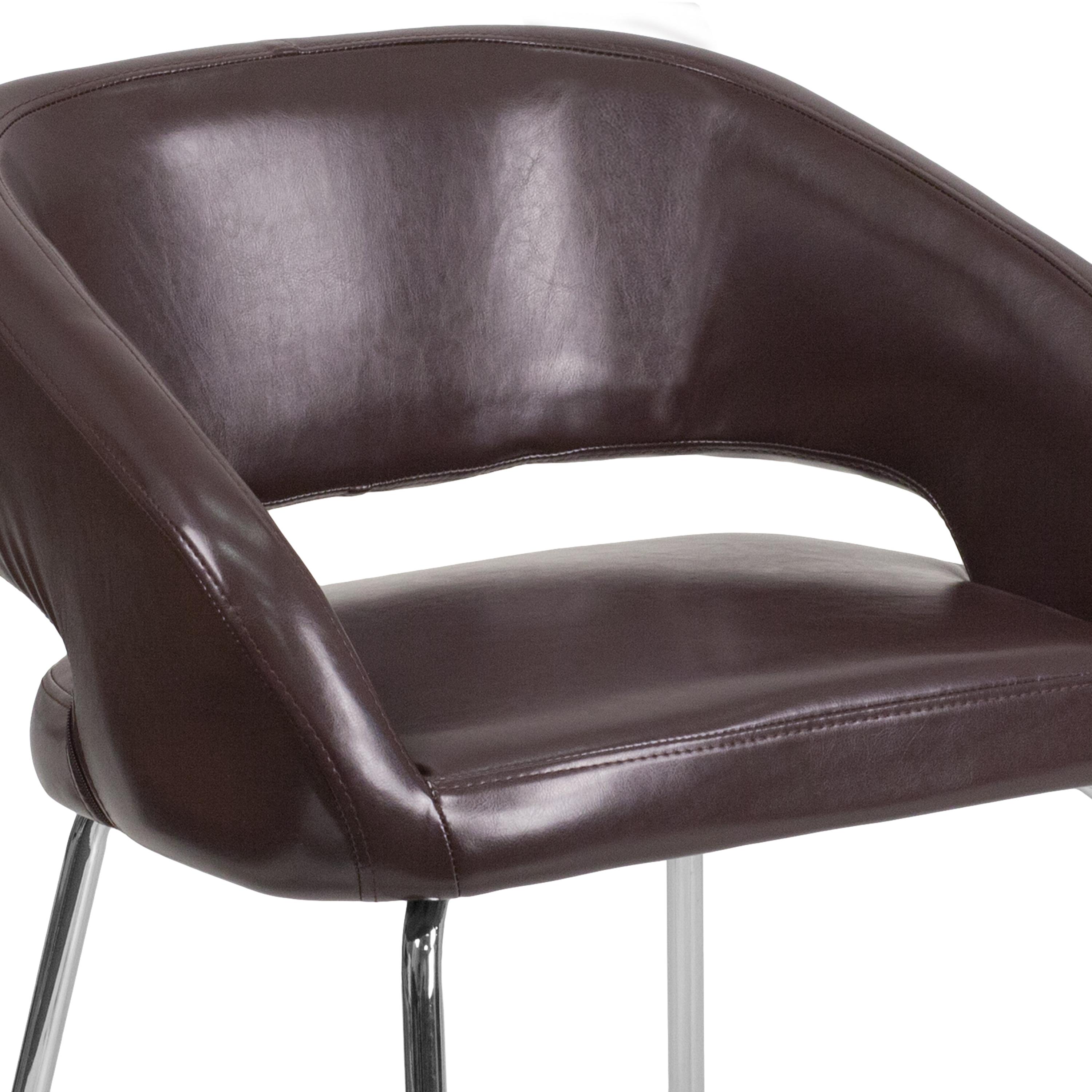 Flash Furniture Fusion Series Contemporary Brown LeatherSoft Side Reception Chair