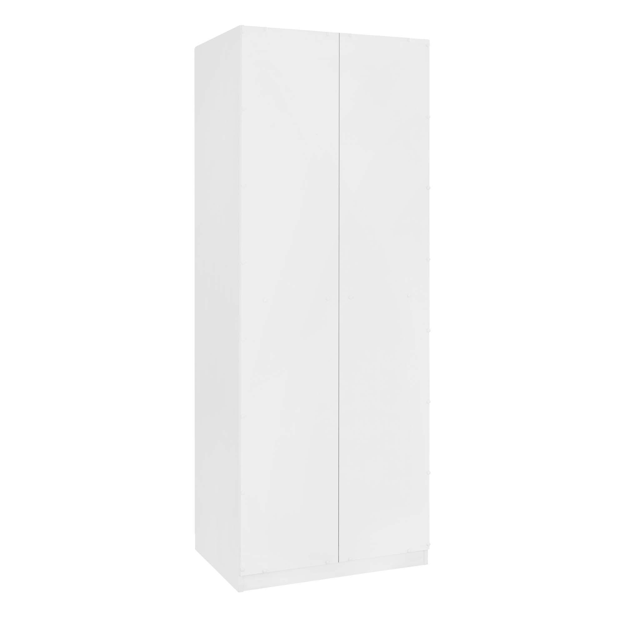 Manhattan Comfort 2pc Lee 4 Door and 8 Shelf Module Wardrobe White: Modern Storage, MDF, Metal Hardware