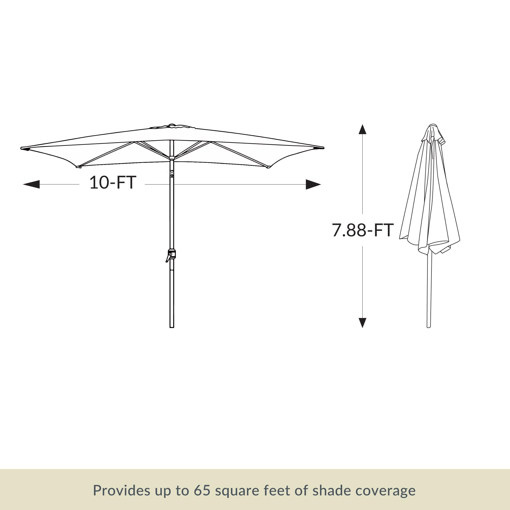 Island Umbrella 10' x 6.5' Rectangular Bimini Market Patio Umbrella Black: Weather-Resistant, Steel Frame, Crank Handle