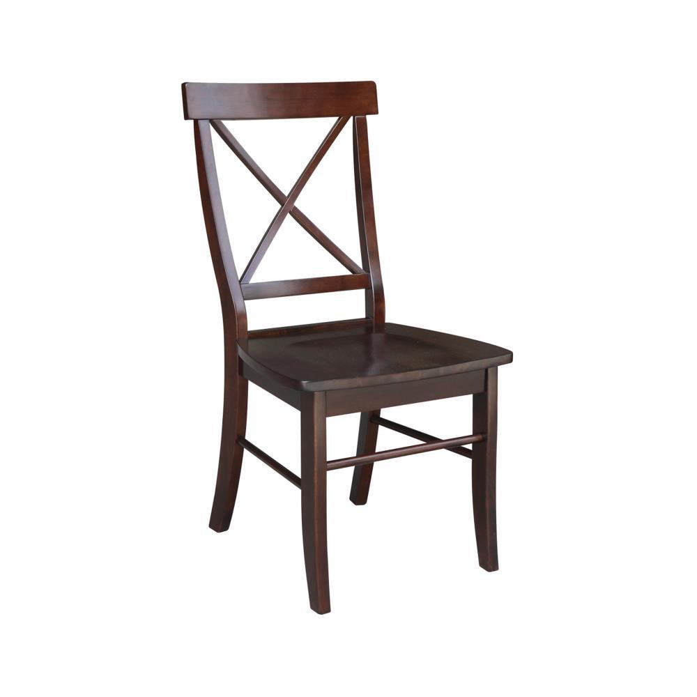 Set of 2 X Back Chairs with Solid Wood - International Concepts