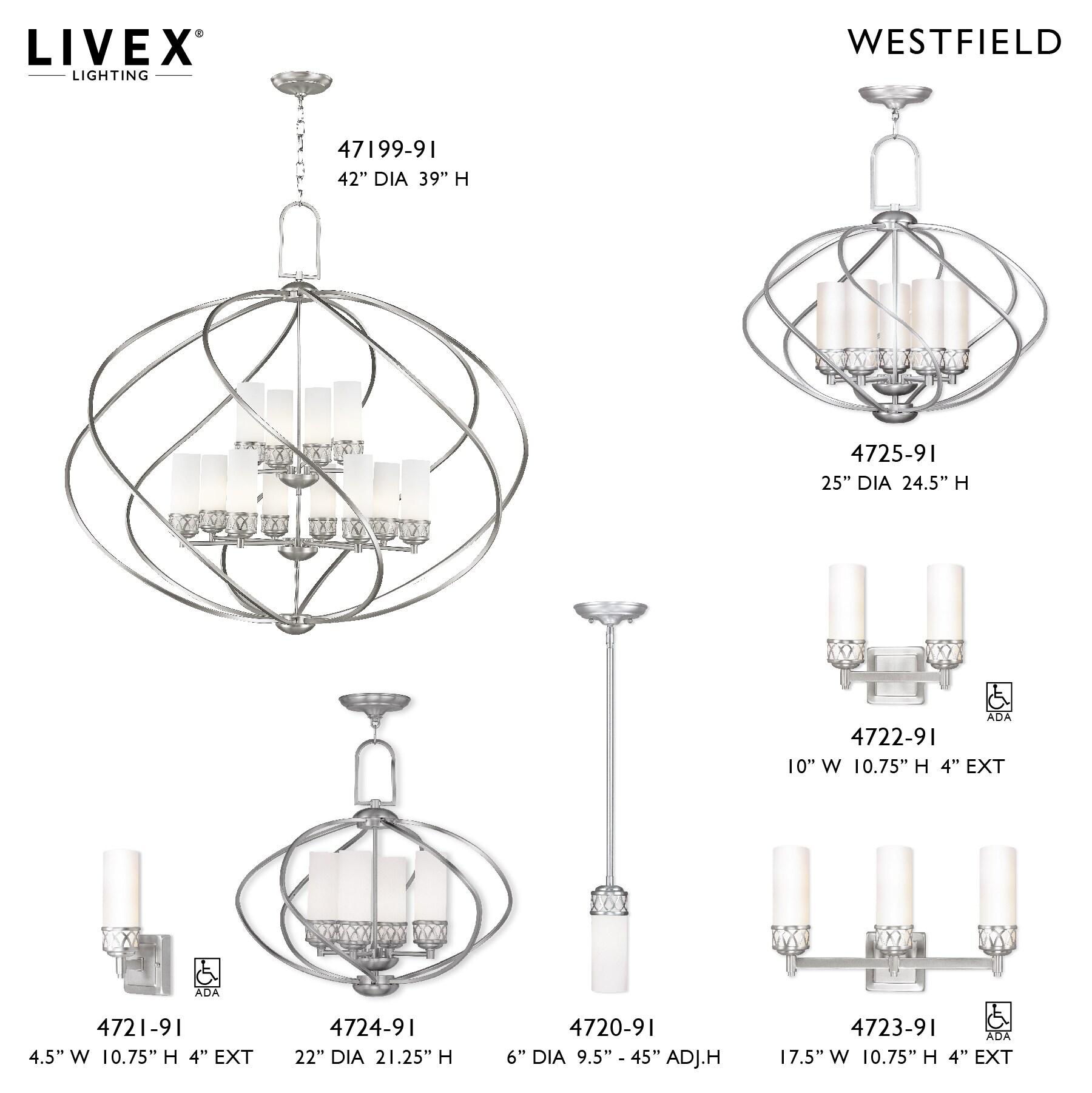 Livex Lighting Westfield Foyer Chandelier in Brushed Nickel