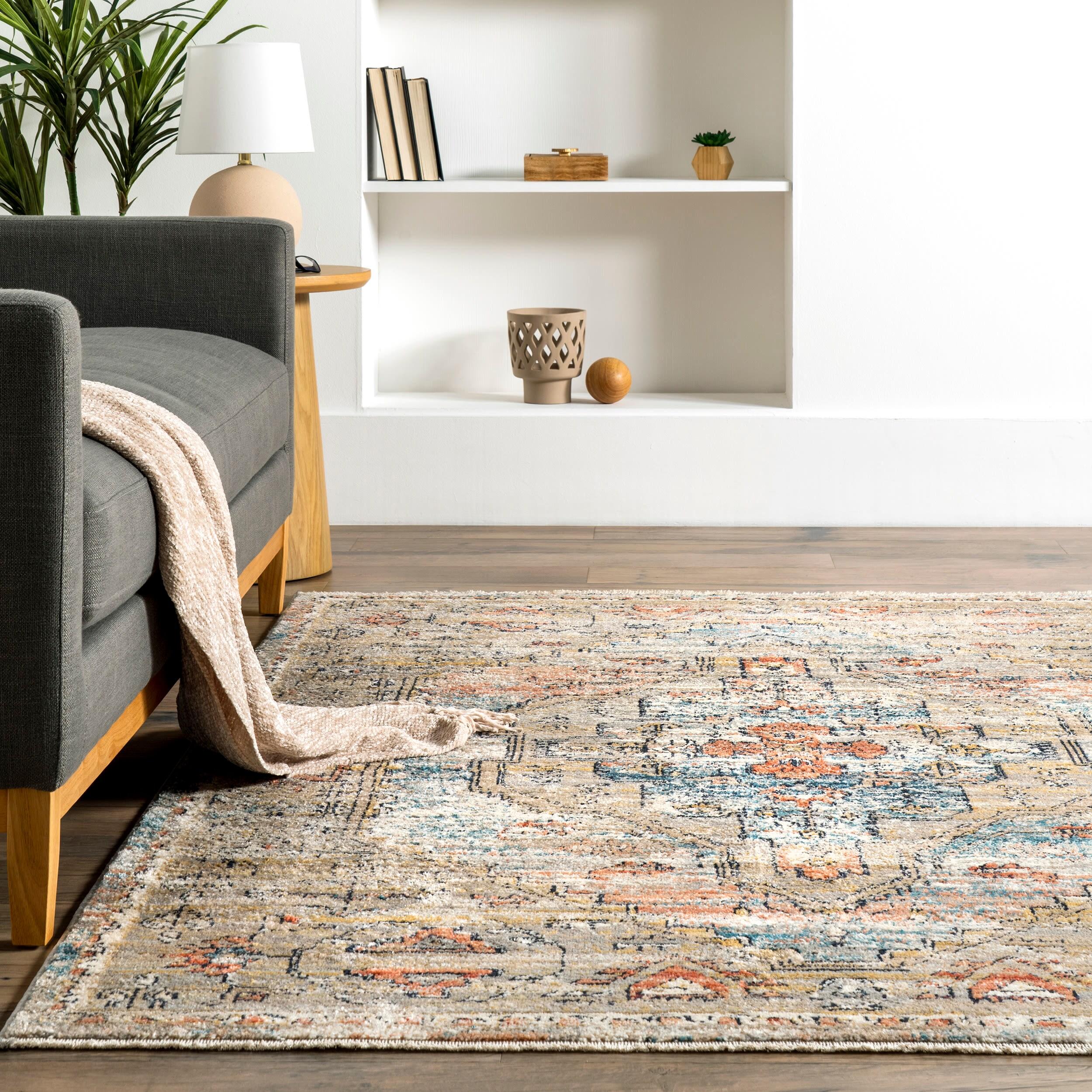 Nuloom Marley Medallion 7x9 Indoor Area Rug for Living Room Bedroom Dining Room Kitchen, Beige/Ivory