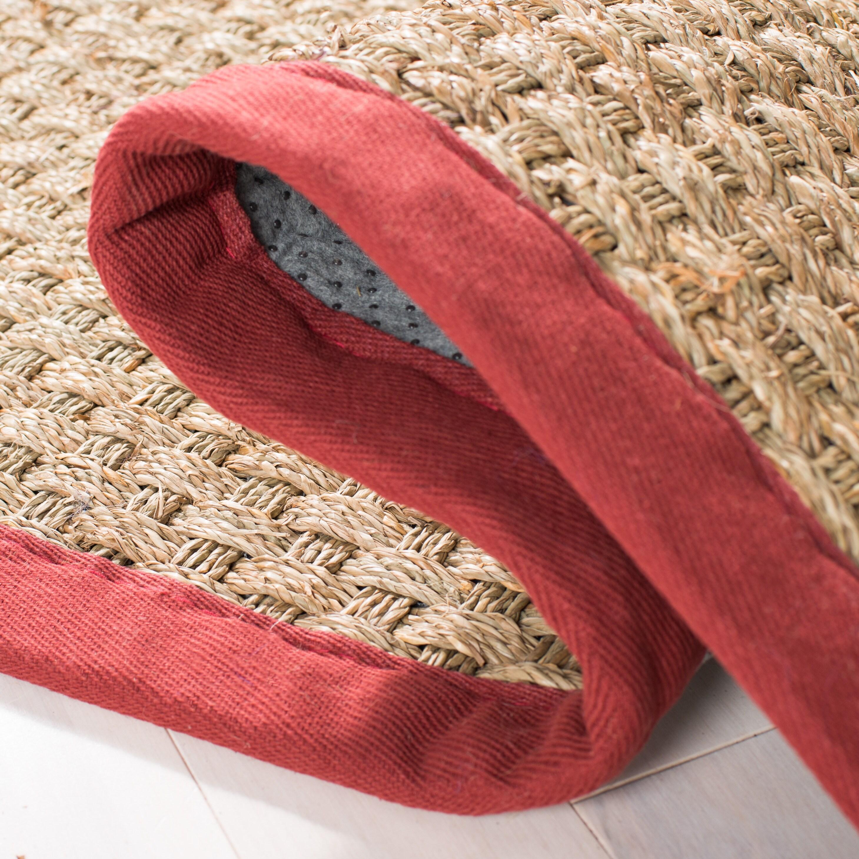 Natural Fiber NF114 Power Loomed Indoor Area Rug - Natural/Red - 4'x6' - Safavieh.