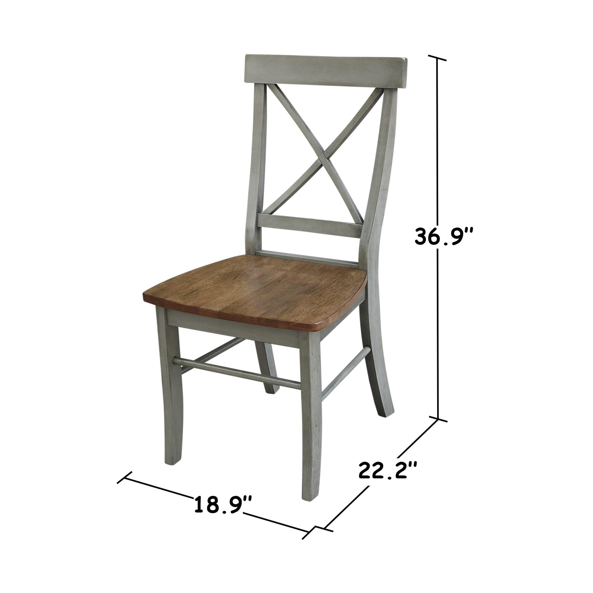 Elegant White Parawood High Cross Back Chair, Set of 2