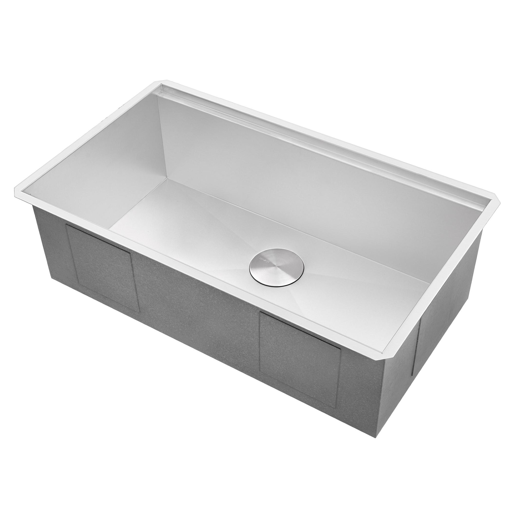 Ruvati Workstation Undermount 16 Gauge Stainless Steel Kitchen Sink Single Bowl