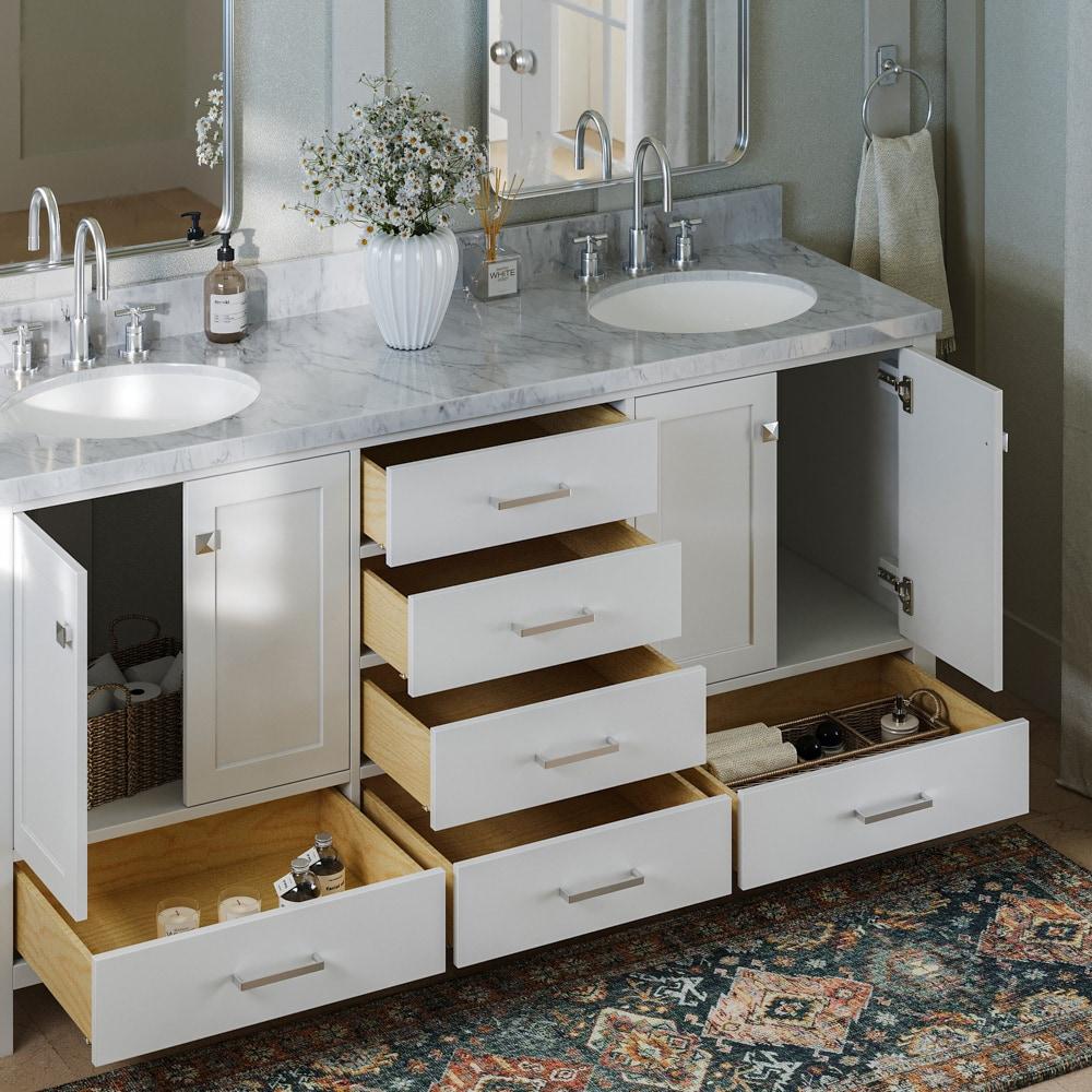 Ariel A073d-Bc Cambridge 72" Double Free Standing Vanity Cabinet Only - White