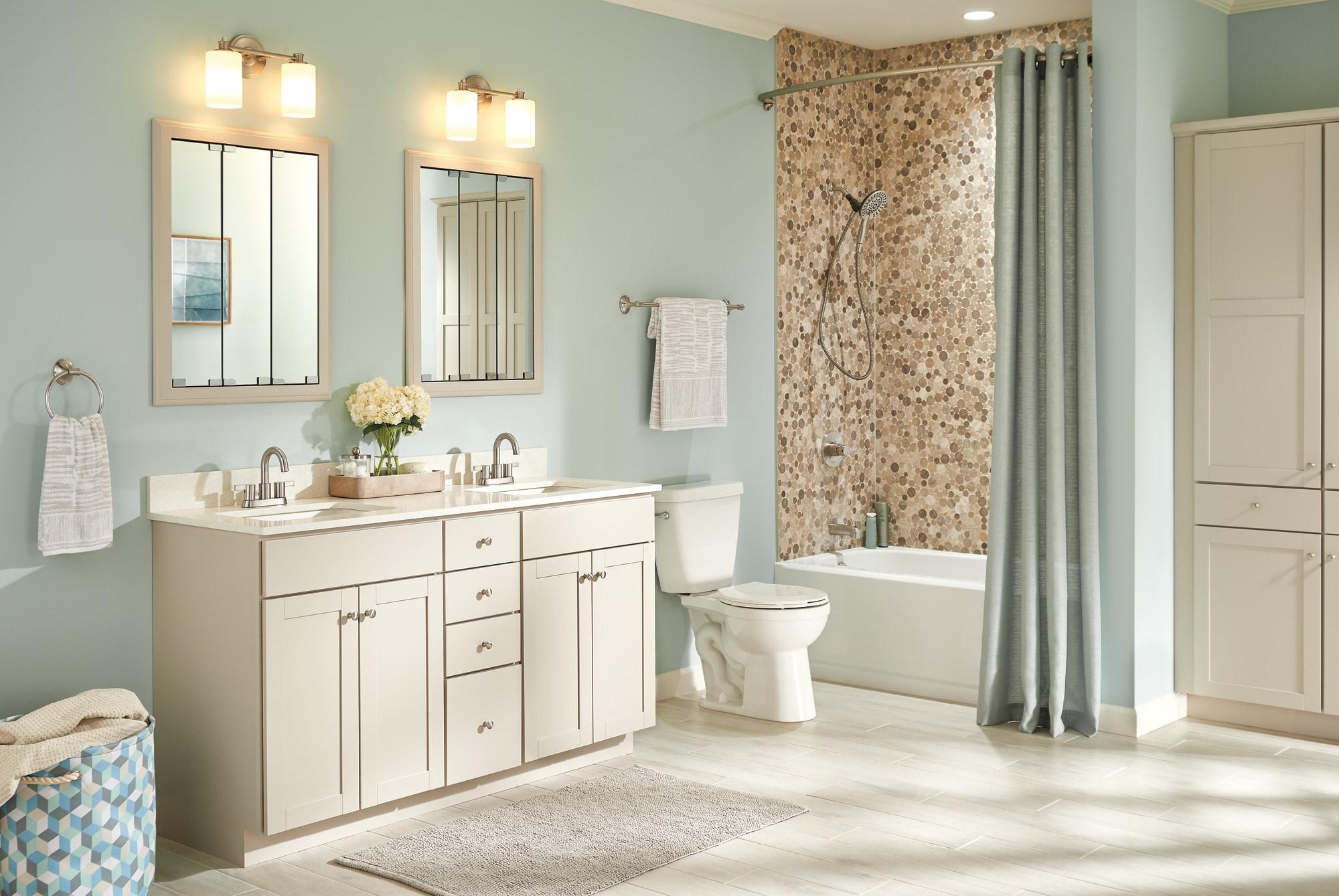 Precept Two Handle Centerset Bathroom Faucet with Drain Assembly
