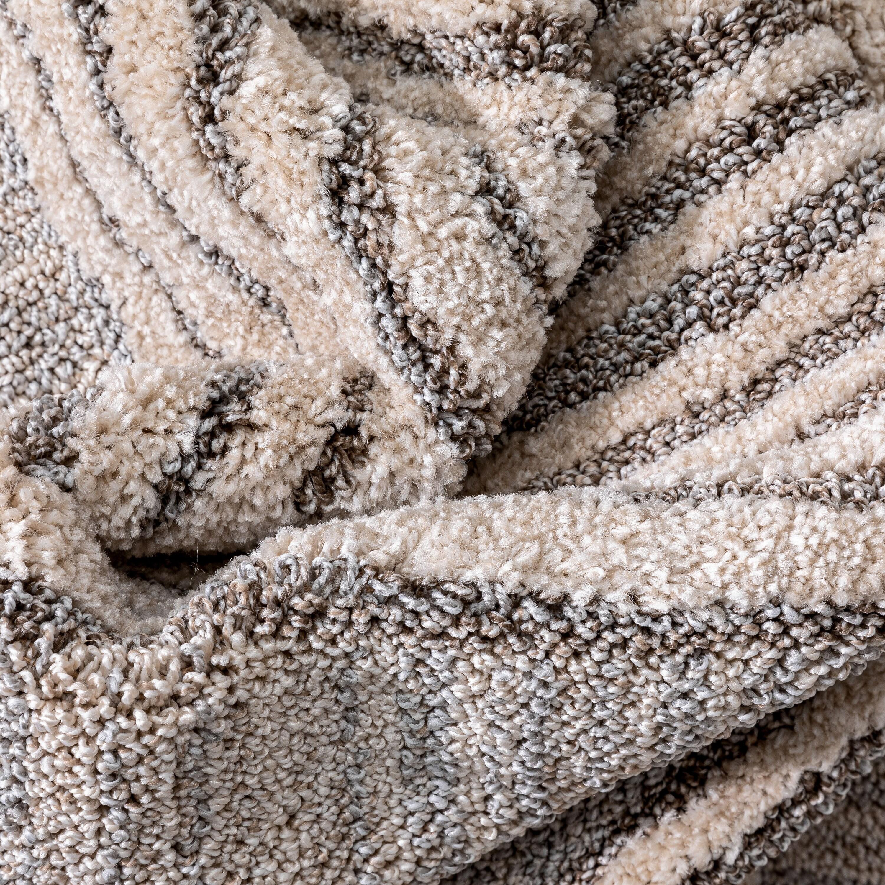 Marcone Briar Tribal Geometric Abstract Beige Looped Pile Rug