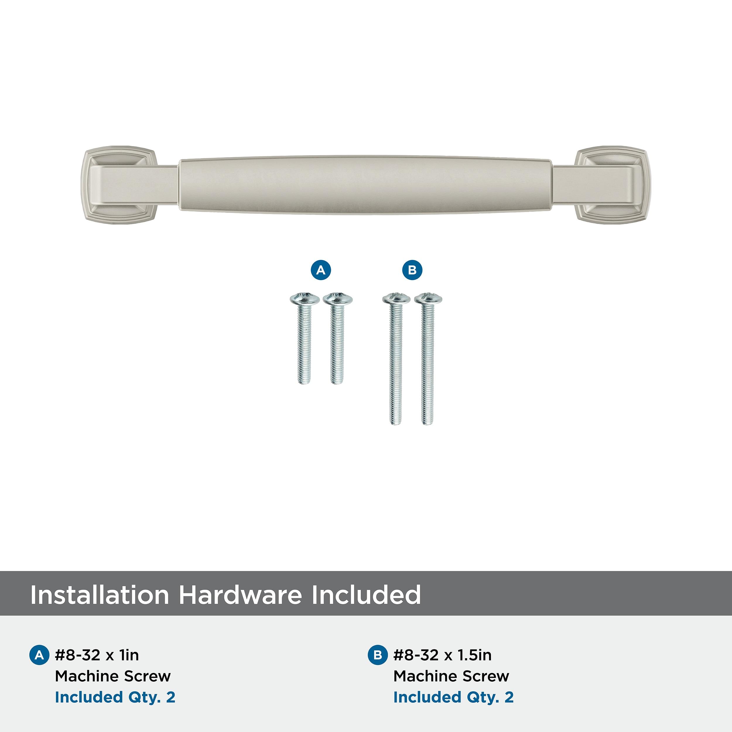 Amerock Stature 5-1/16 inch (128mm) Center-to-Center Satin Nickel Cabinet Pull