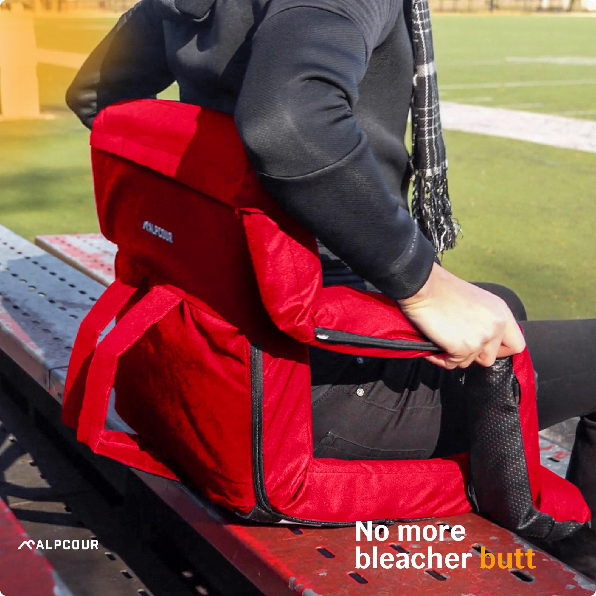 Alpcour Extra-Wide Reclining Stadium Seat with Armrests - 25" Red