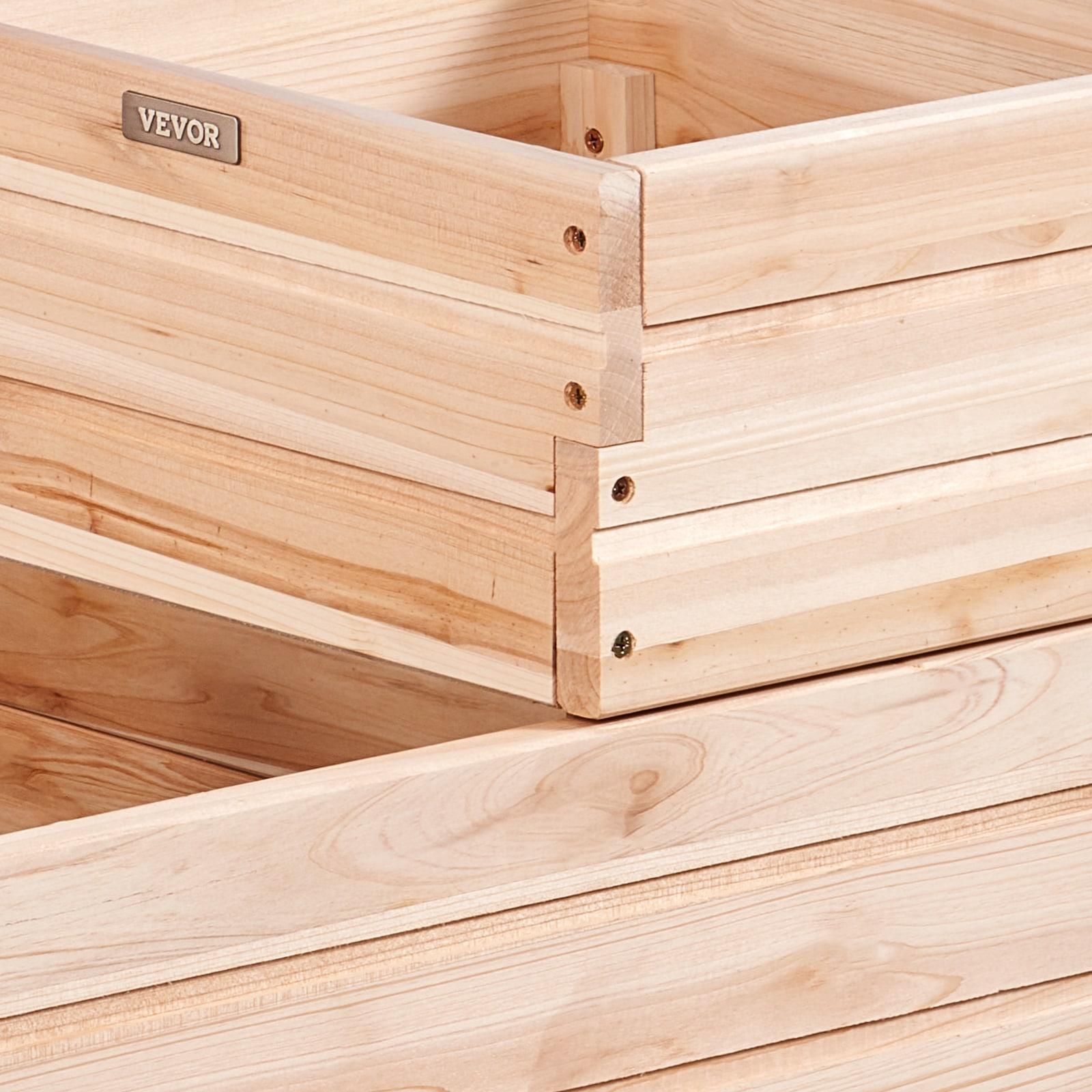 Burlywood Wooden Raised Garden Bed Planter 44.5"x44.5"x20.1"