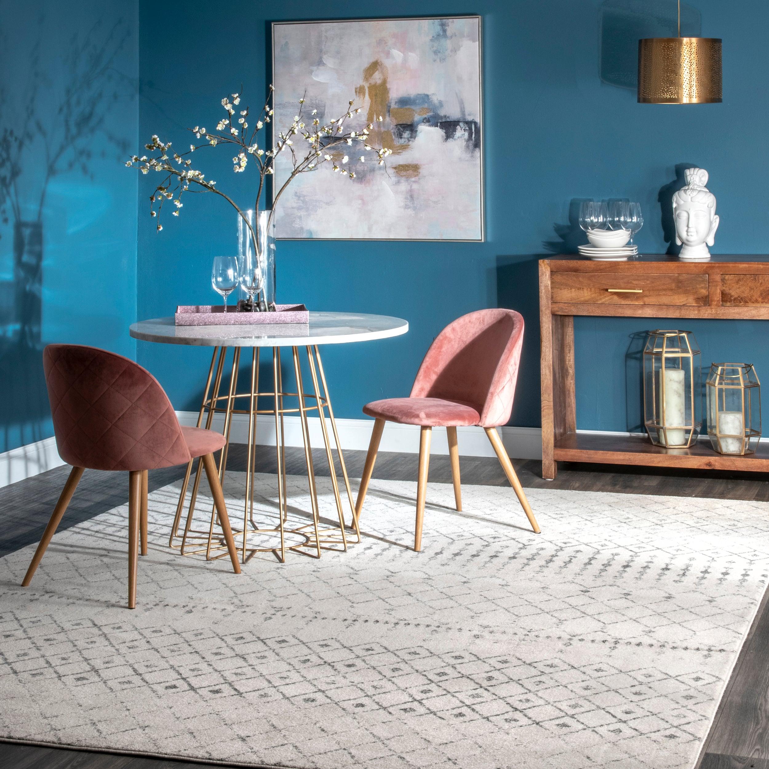 nuLOOM 8 Square Moroccan Blythe Area Rug, Grey, Faded Bohemian Design, Stain Resistant, For Bedroom, Dining Room, Living Room, Hallway, Office, Kitchen, Entryway