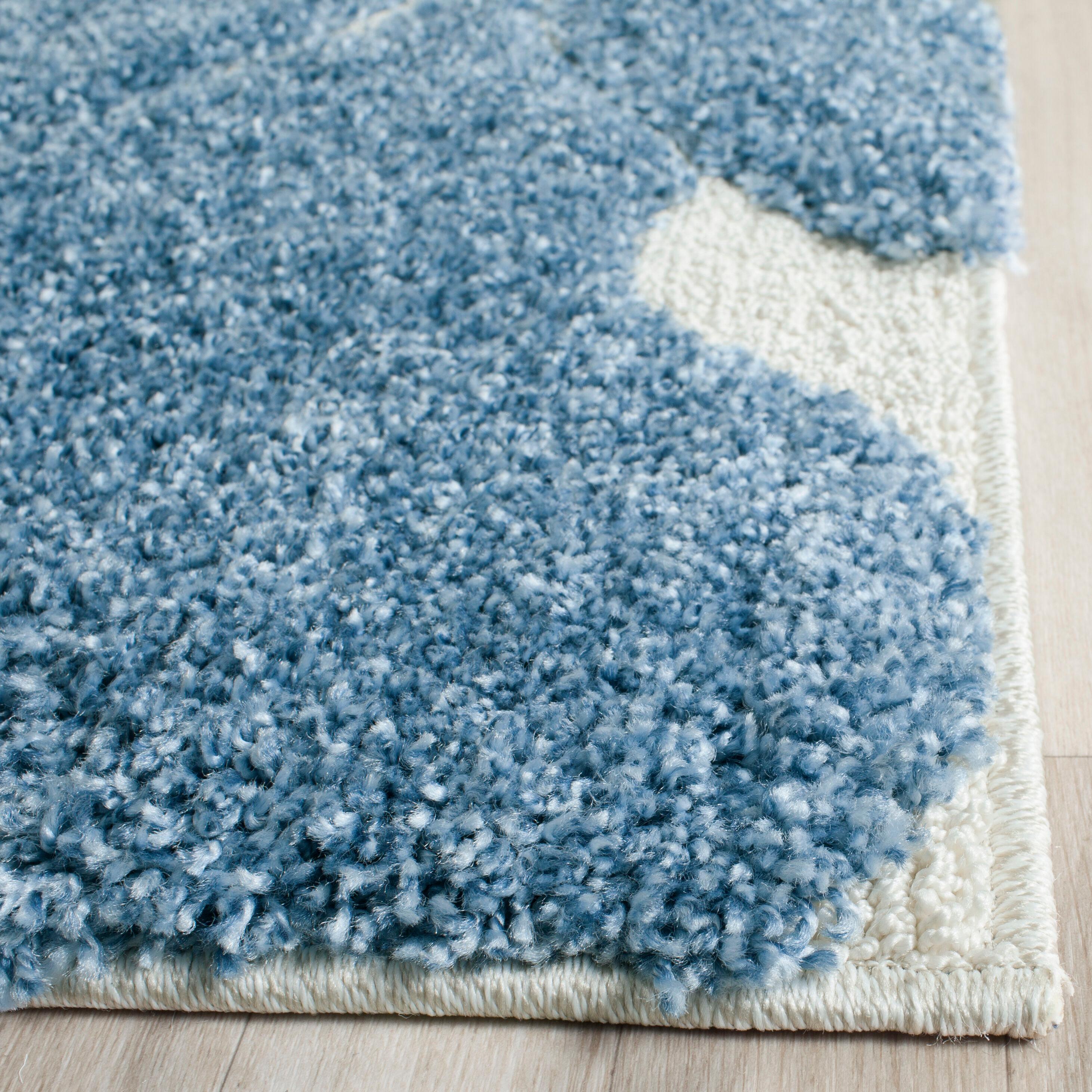 Florida Shag SG455 Power Loomed Indoor Area Rug - Light Blue/Cream - 8'x10' - Safavieh.