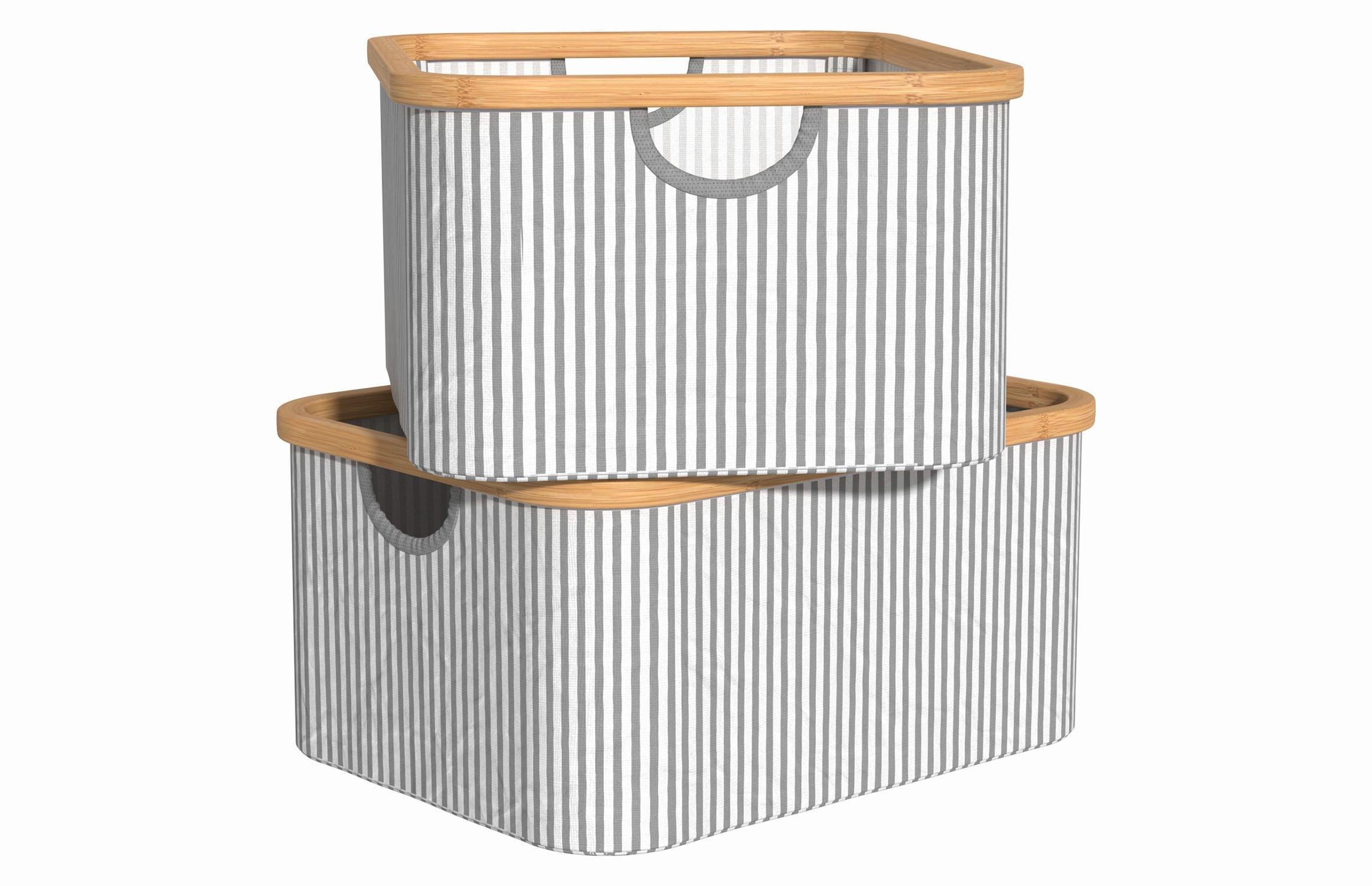 ClosetMaid Bamboo Frame Fabric Laundry Storage Bins, 2-Pack