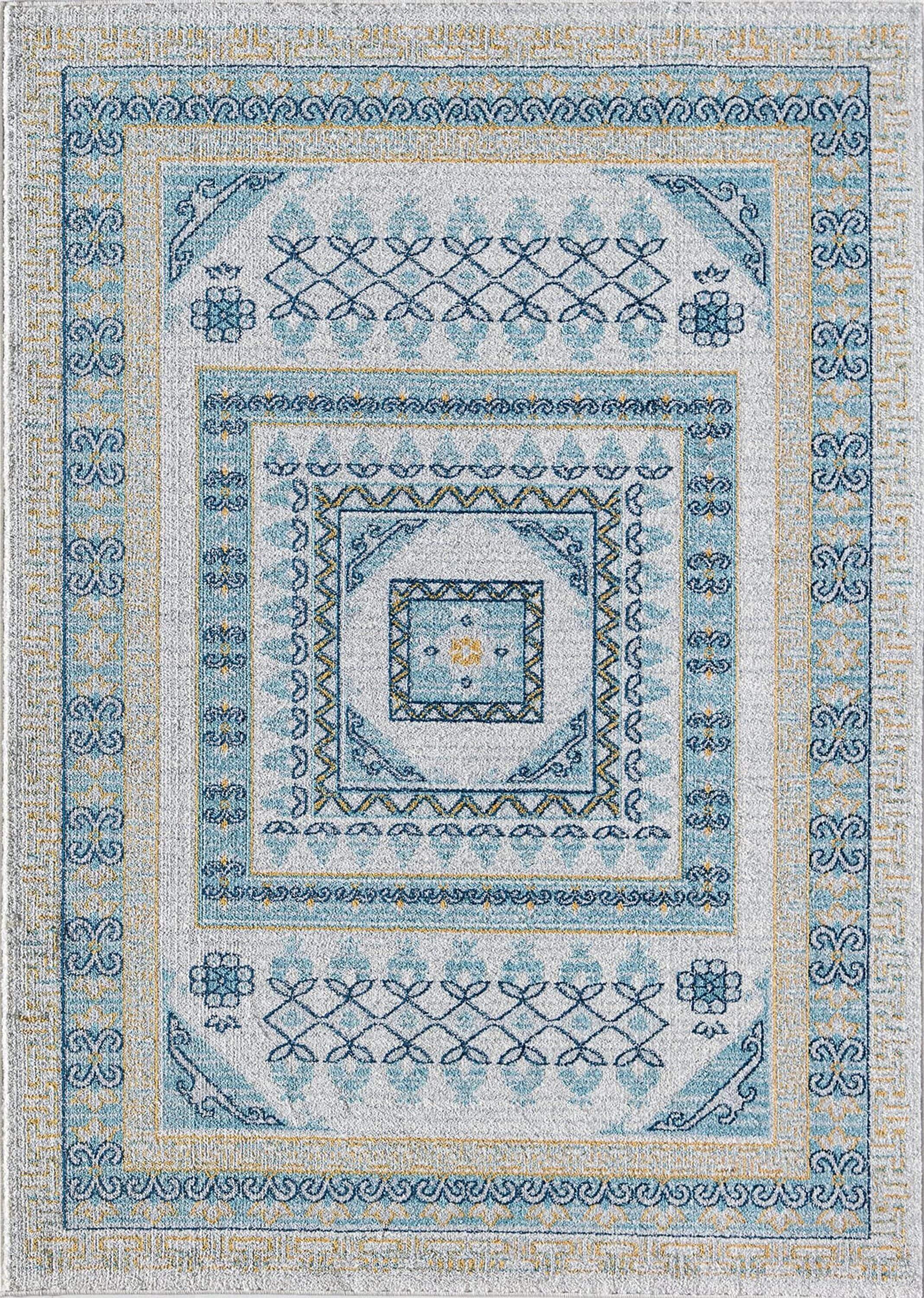 Rugs America Harper HY40G Morning Glory Abstract Vintage Gray Area Rug for Dining Room Rug Neutral Rug Living Room Rug Kitchen, 2'6" x 8'