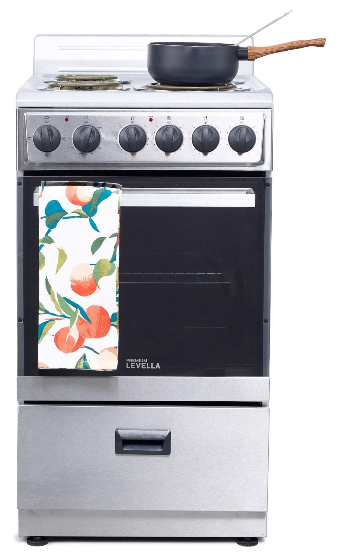 Premium Levella 24" Freestanding Electric Range with 4 Burners and 2.6 Cu. Ft. Oven Capacity