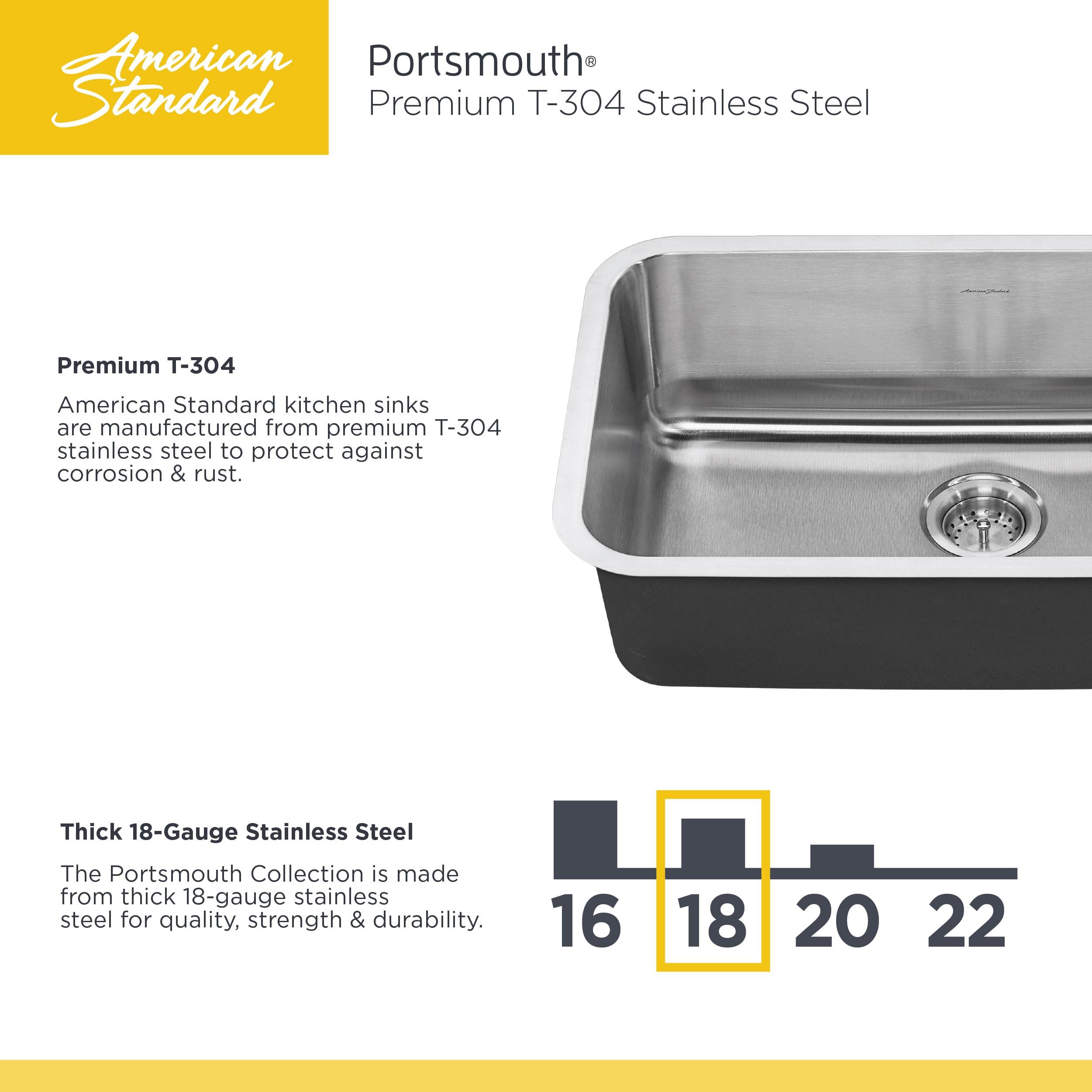 American Standard 18Cr.9322100S Portsmouth 31-1/2" Double Basin Stainless Steel Kitchen