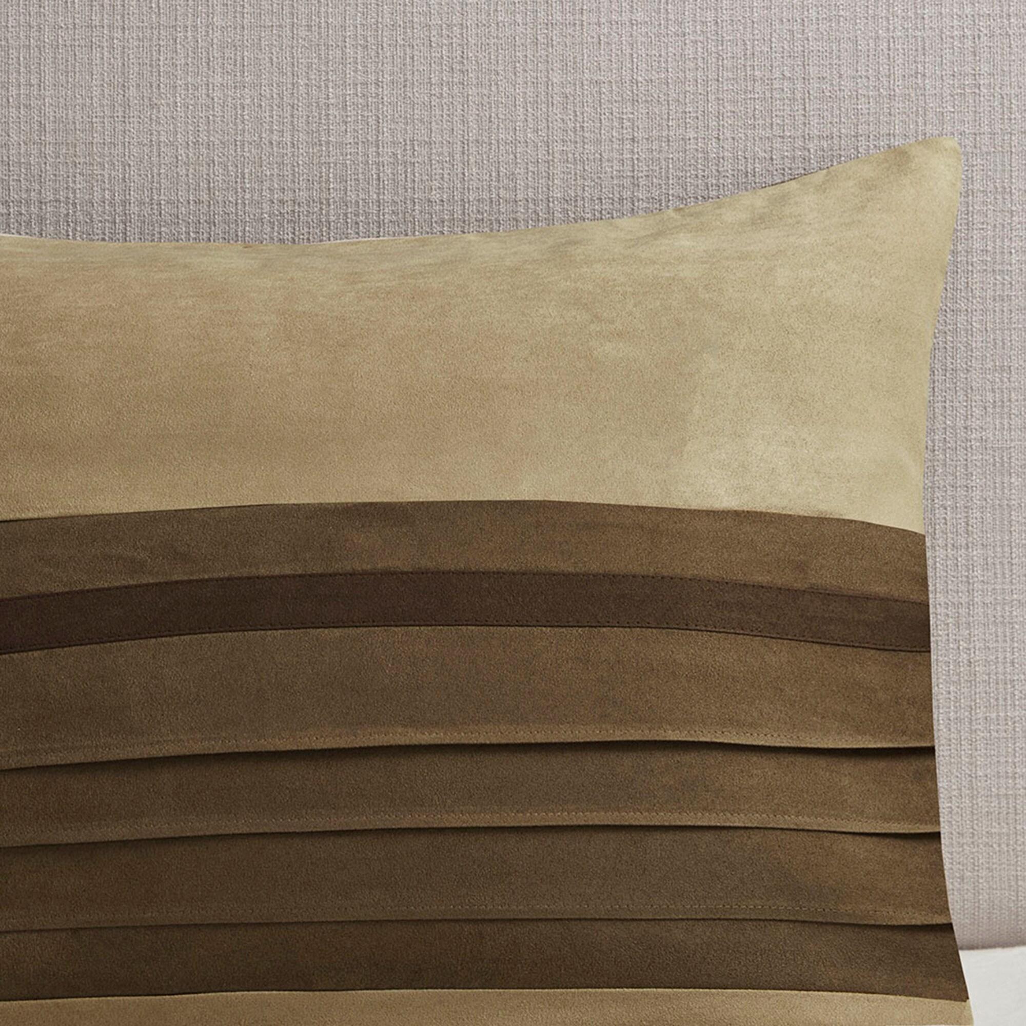 7pc Queen Dakota Microsuede Comforter Set Brown/Cream: Madison Park, Hypoallergenic, Farmhouse Style