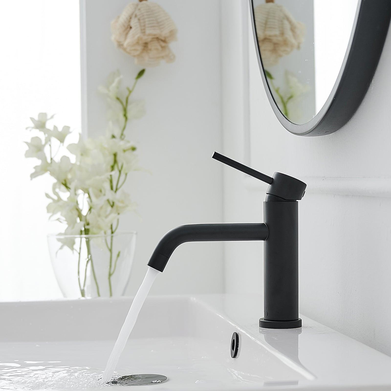 BWE Single Hole Single-Handle Bathroom Faucet in Matte Black