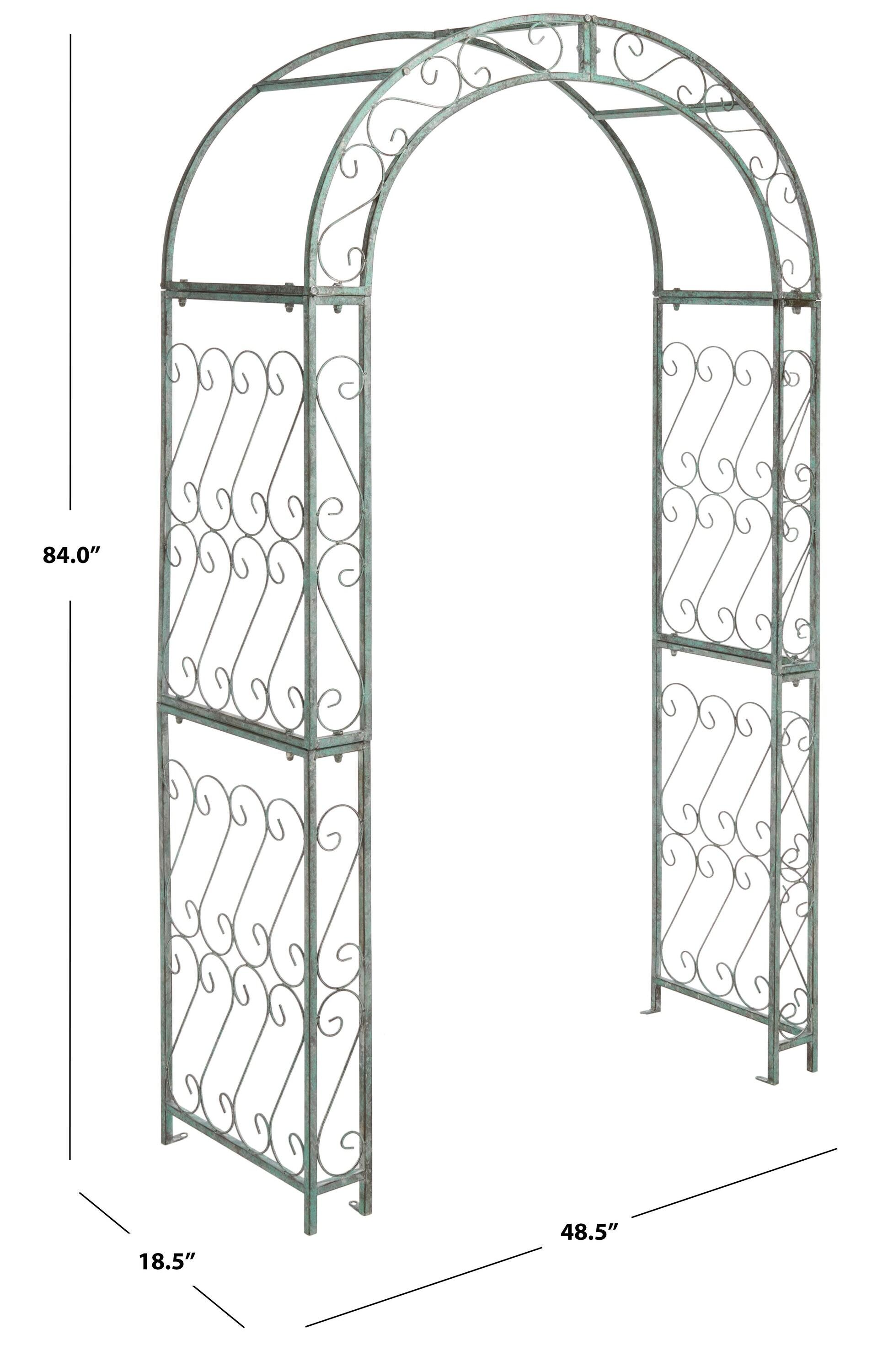Pagan 48.5'' W x 18.5'' D Iron Arbor in Green