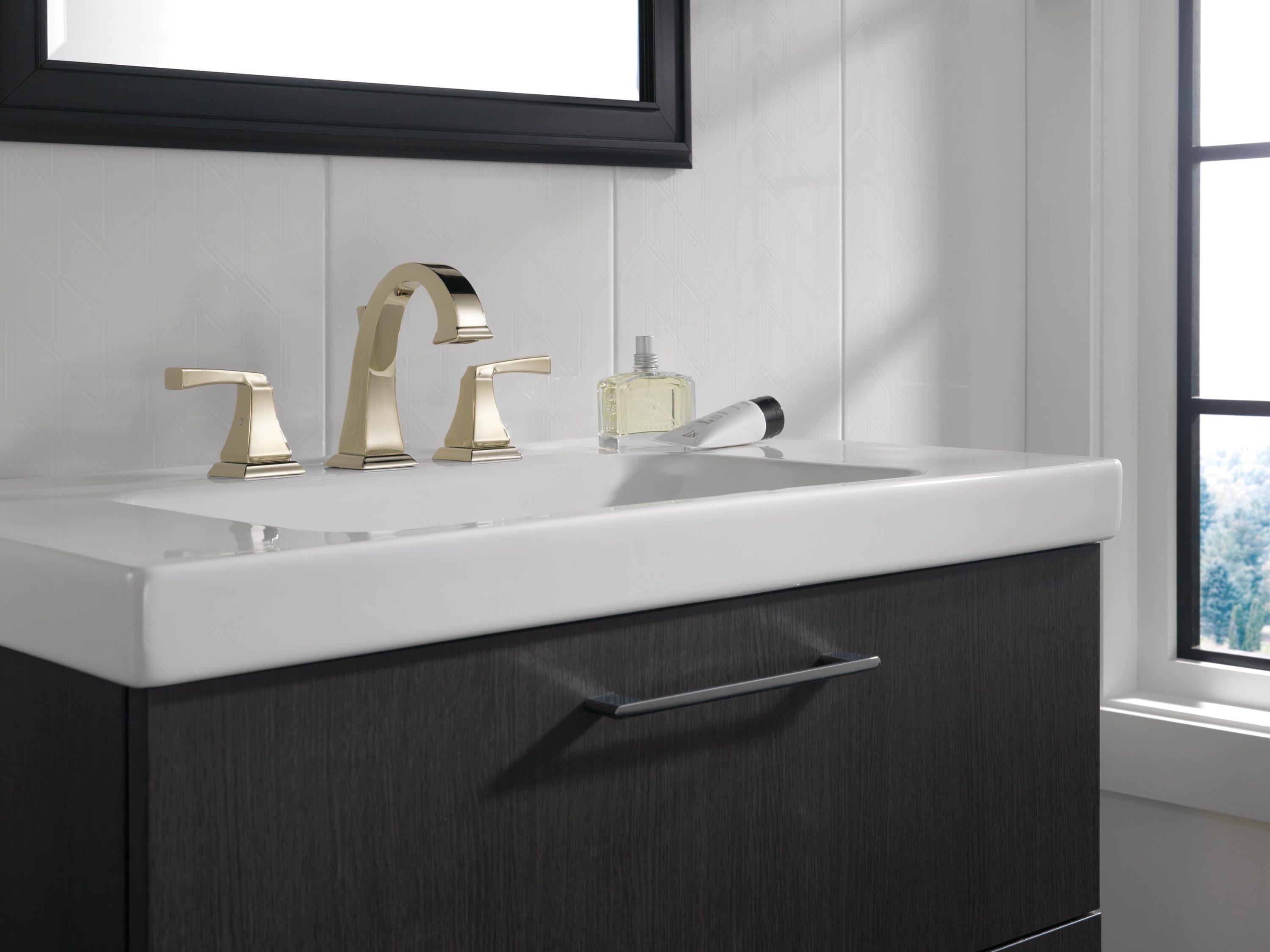 Dryden Widespread Bathroom Faucet 3 Hole, 2-handle Bathroom Sink Faucet with Drain Assembly