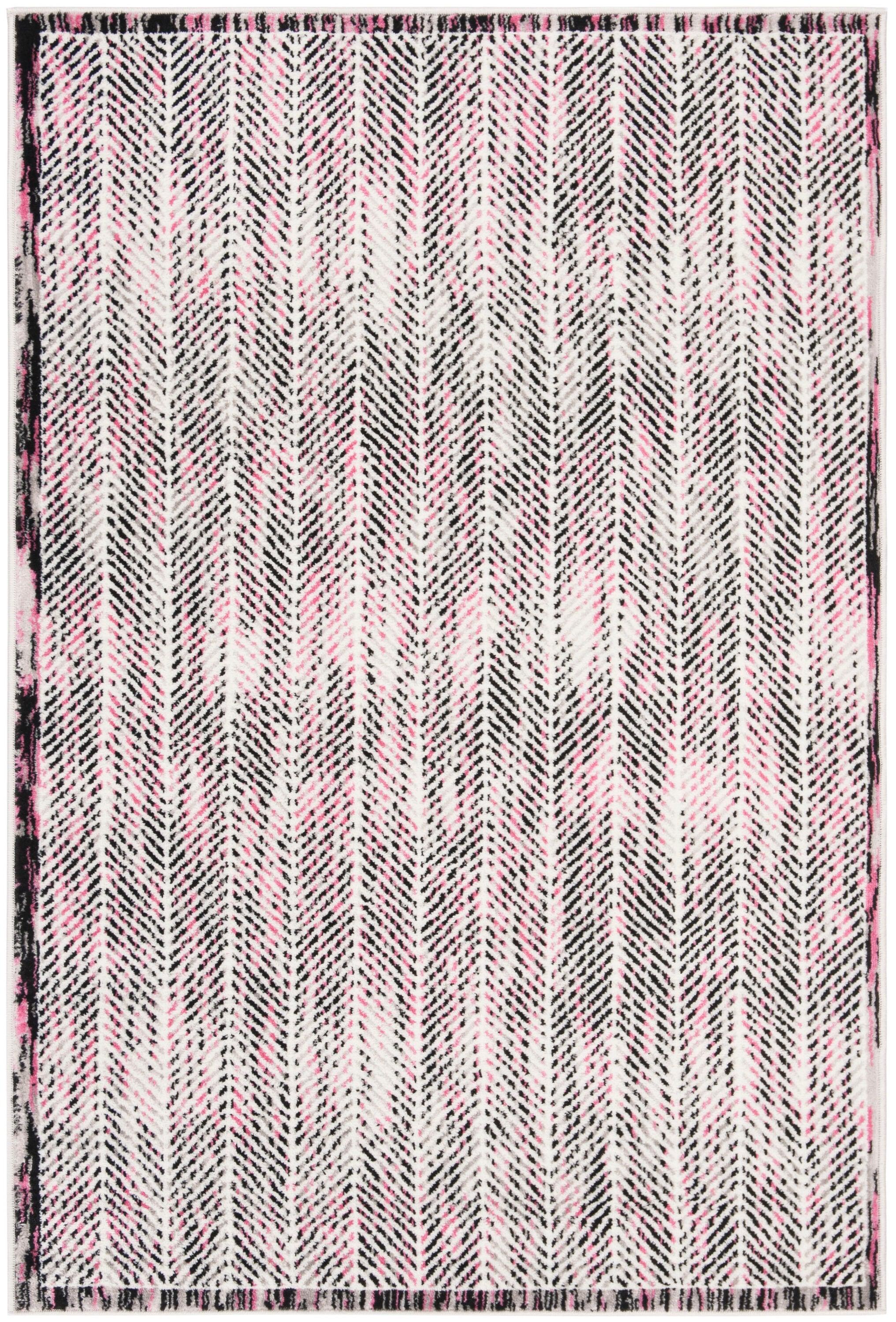 SAFAVIEH Skyler Catriona Striped Area Rug, Grey/Pink, 4' x 6'