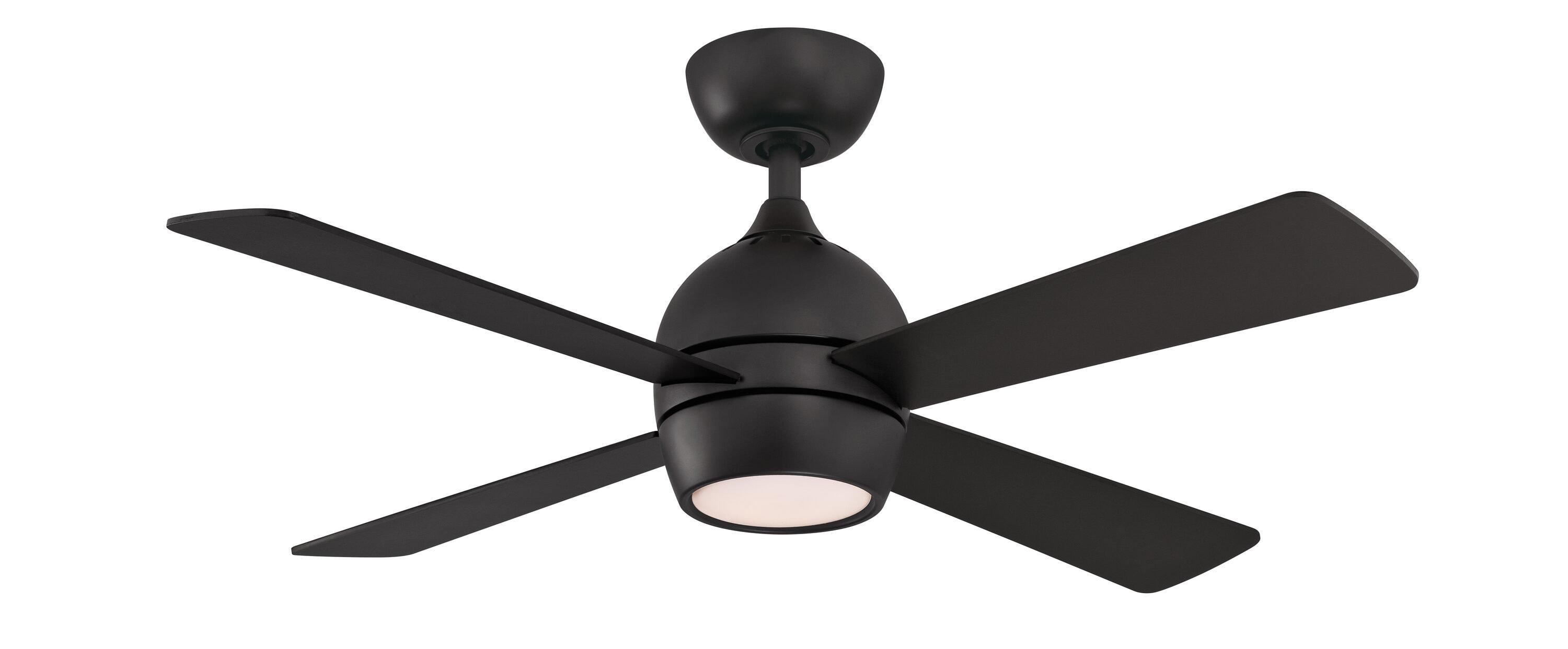 Indi Ceiling Fan + Light - Matte Black / 44"
