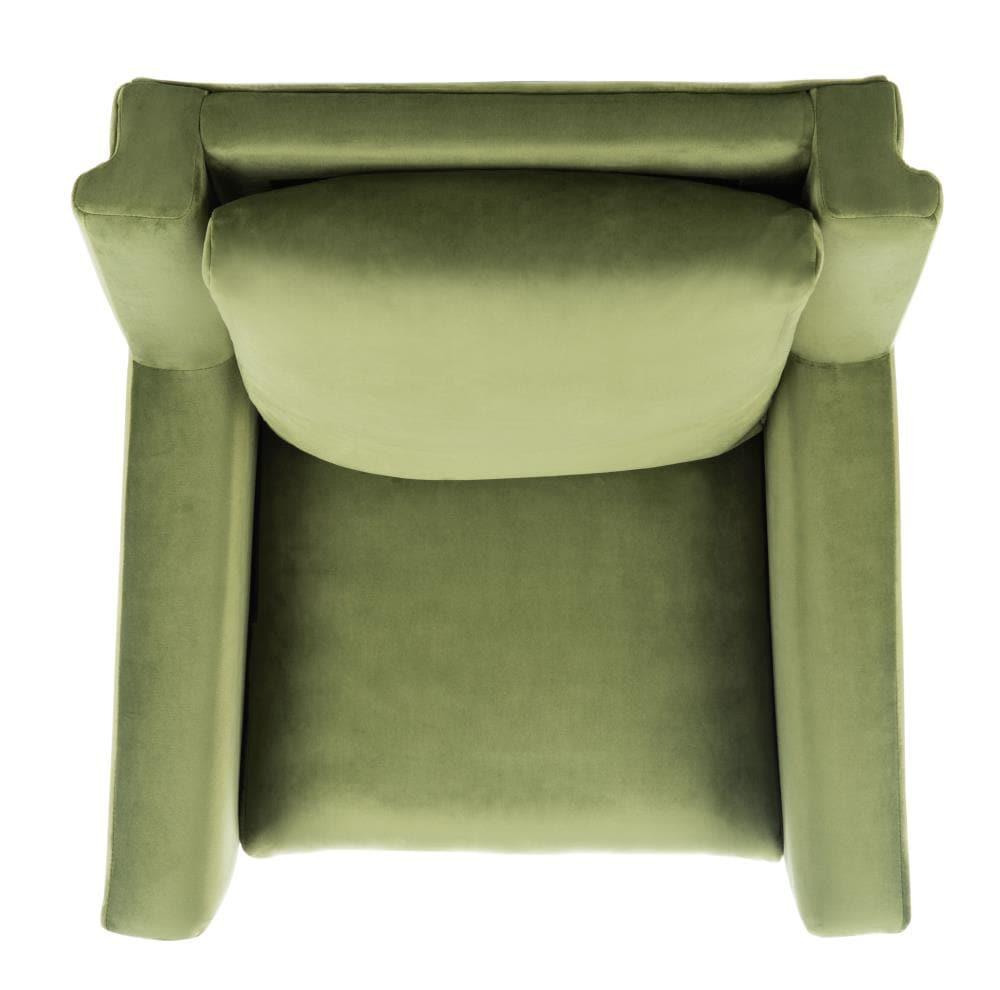 SAFAVIEH Astrid Mid-Century Modern Arm Chair, Olive Velvet