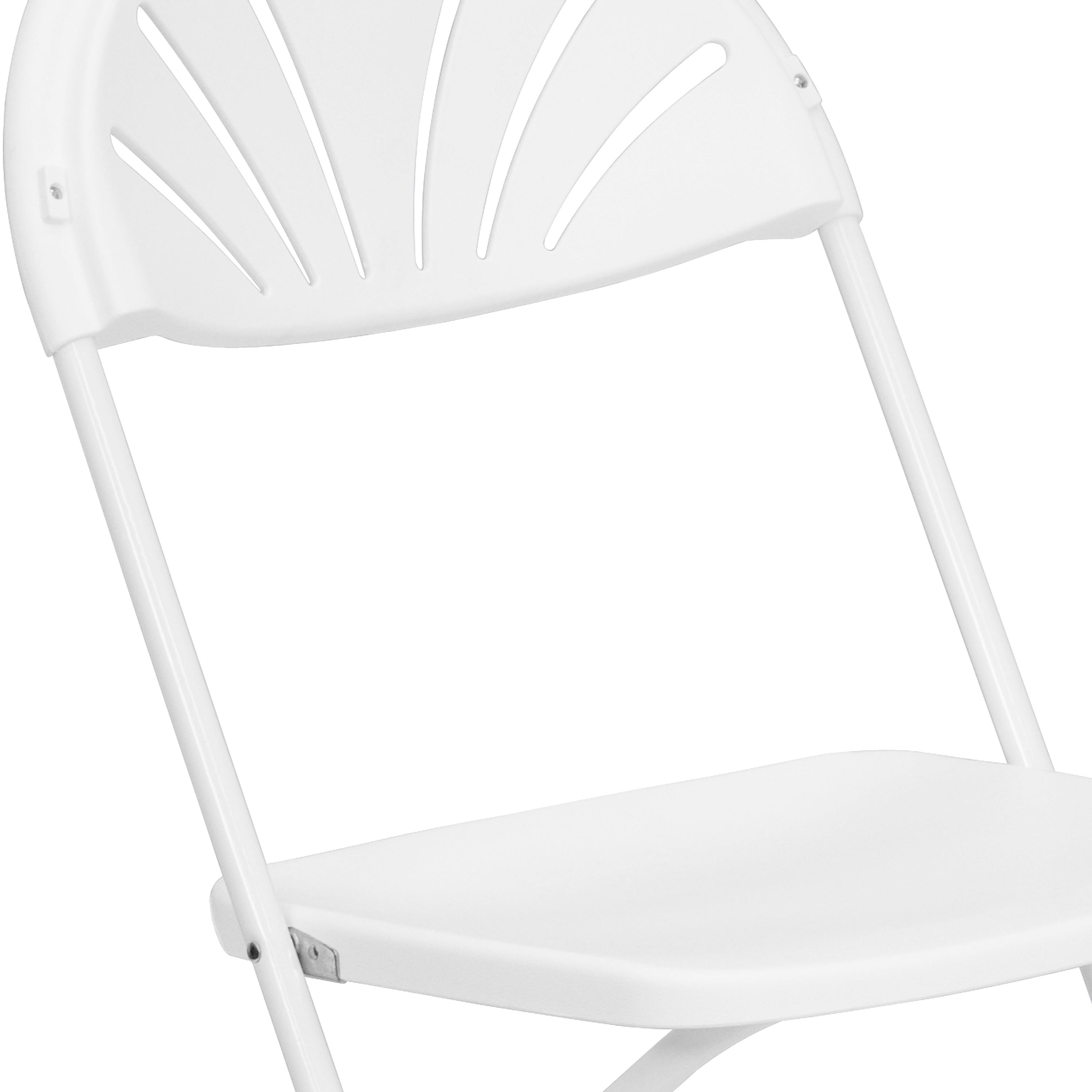 Flash Furniture 2 Pack HERCULES Series 650 lb. Capacity White Plastic Fan Back Folding Chair