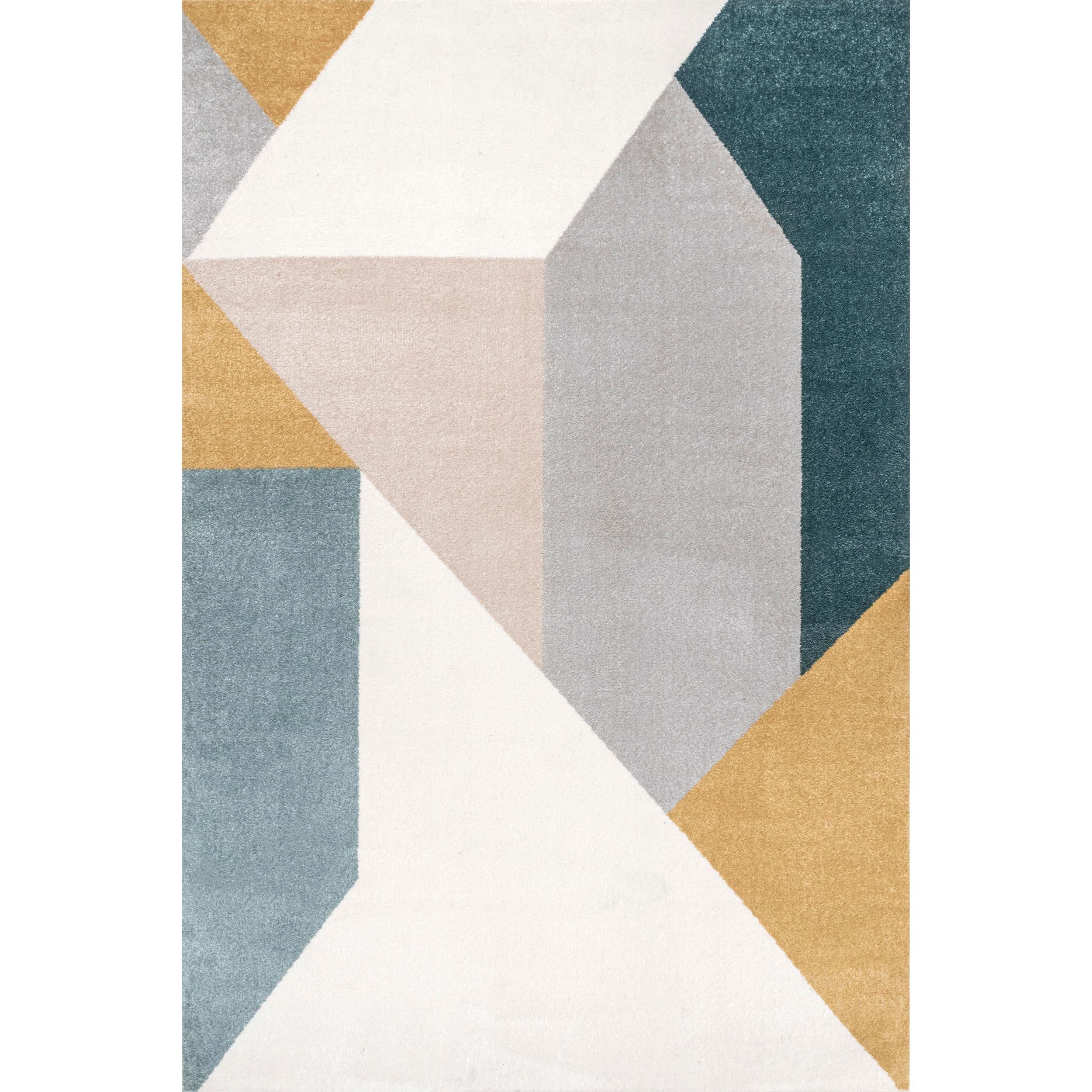 Nuloom Raegan Abstract 8x10 Indoor Area Rug for Living Room Bedroom Dining Room Kitchen, Light Grey/Ivory