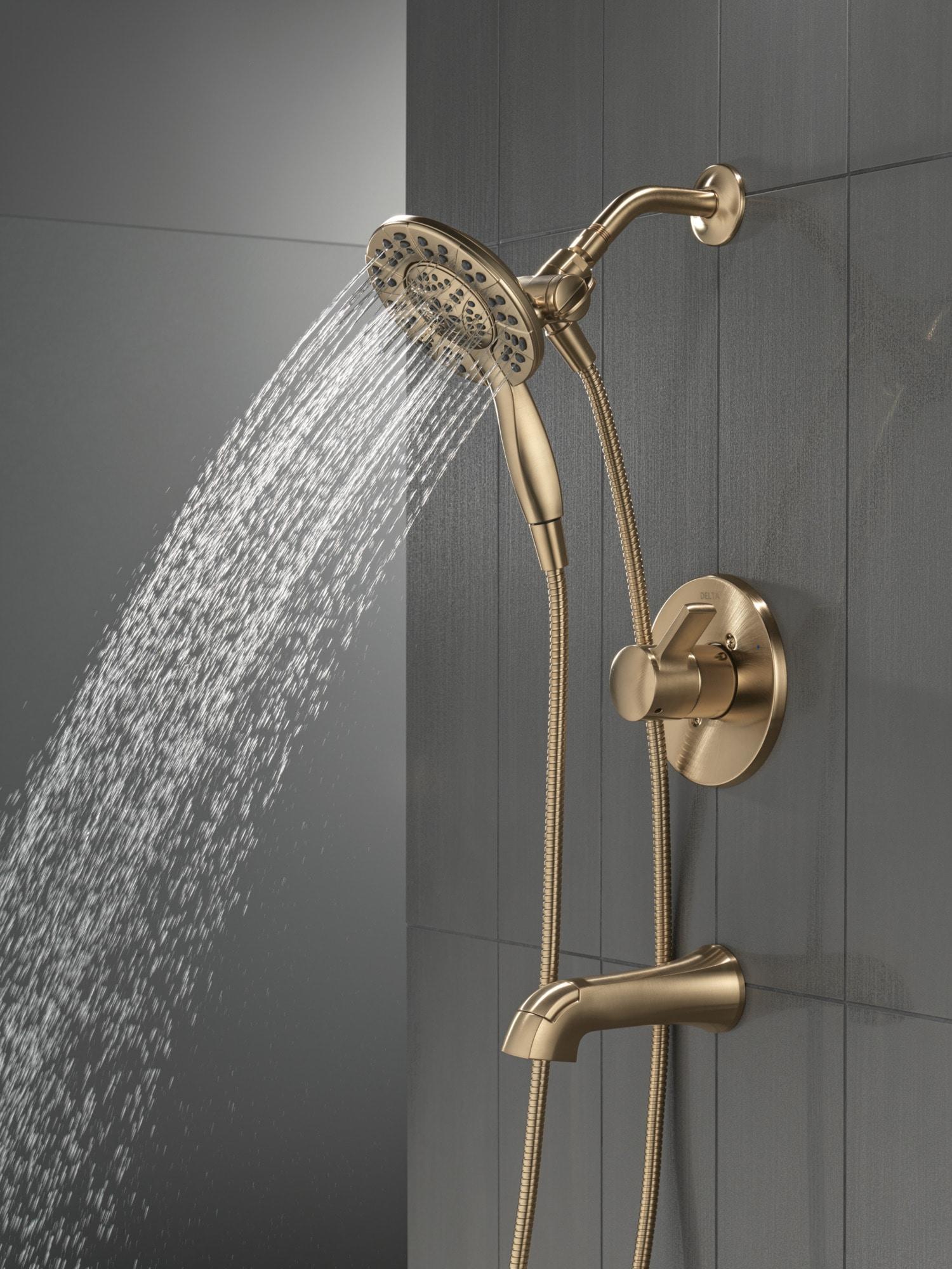 Delta Albion Single-Function Tub Shower Faucet Set, Shower Trim Kit with In2ition Shower Head T144855-CZ-I