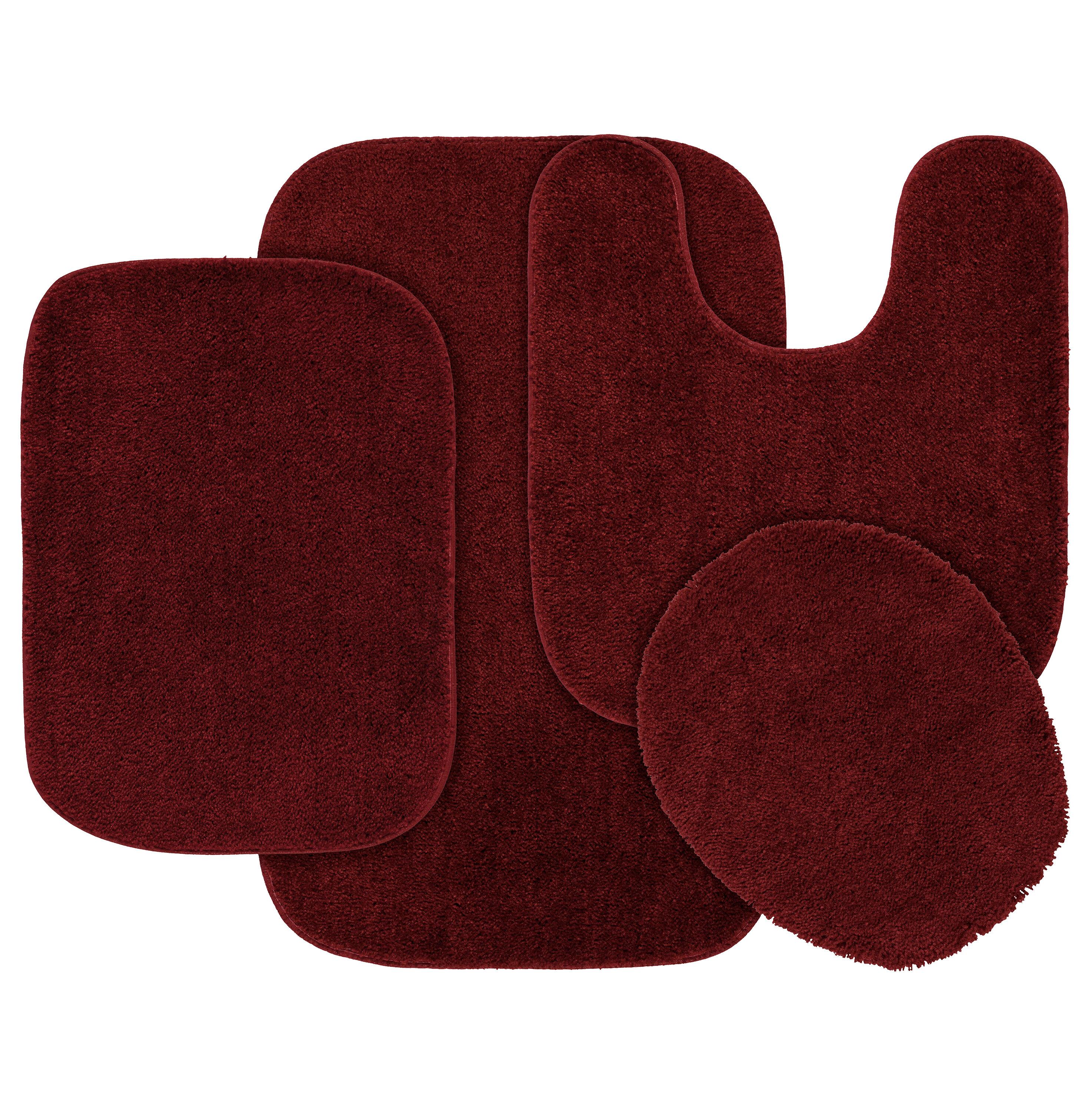Garland Rug Traditional Bath Rug Set, 4-Piece, Chili Pepper Red