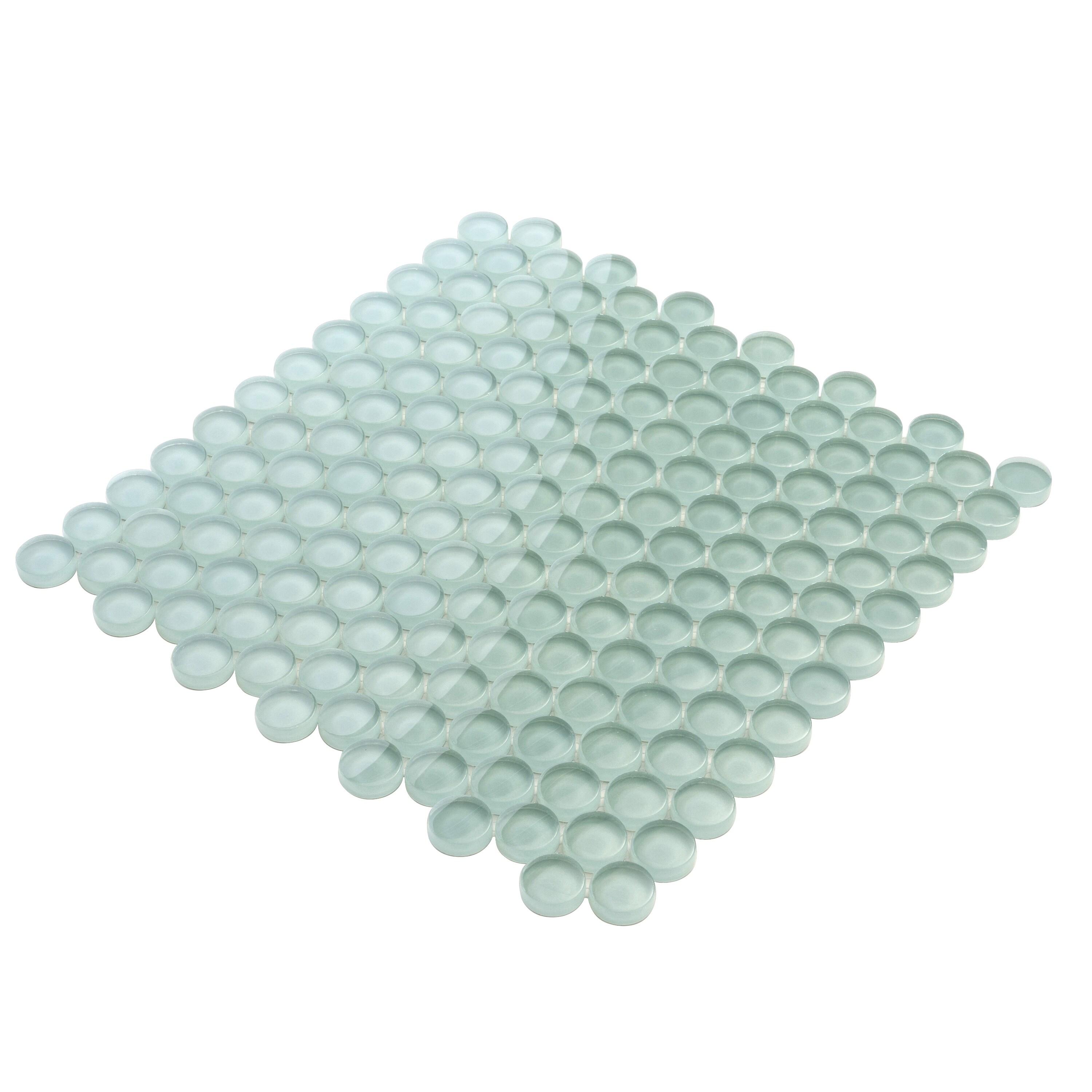 Penny 1 " X 1 " Straight Edge Glass Mosaic Sheet Wall & Floor Tile