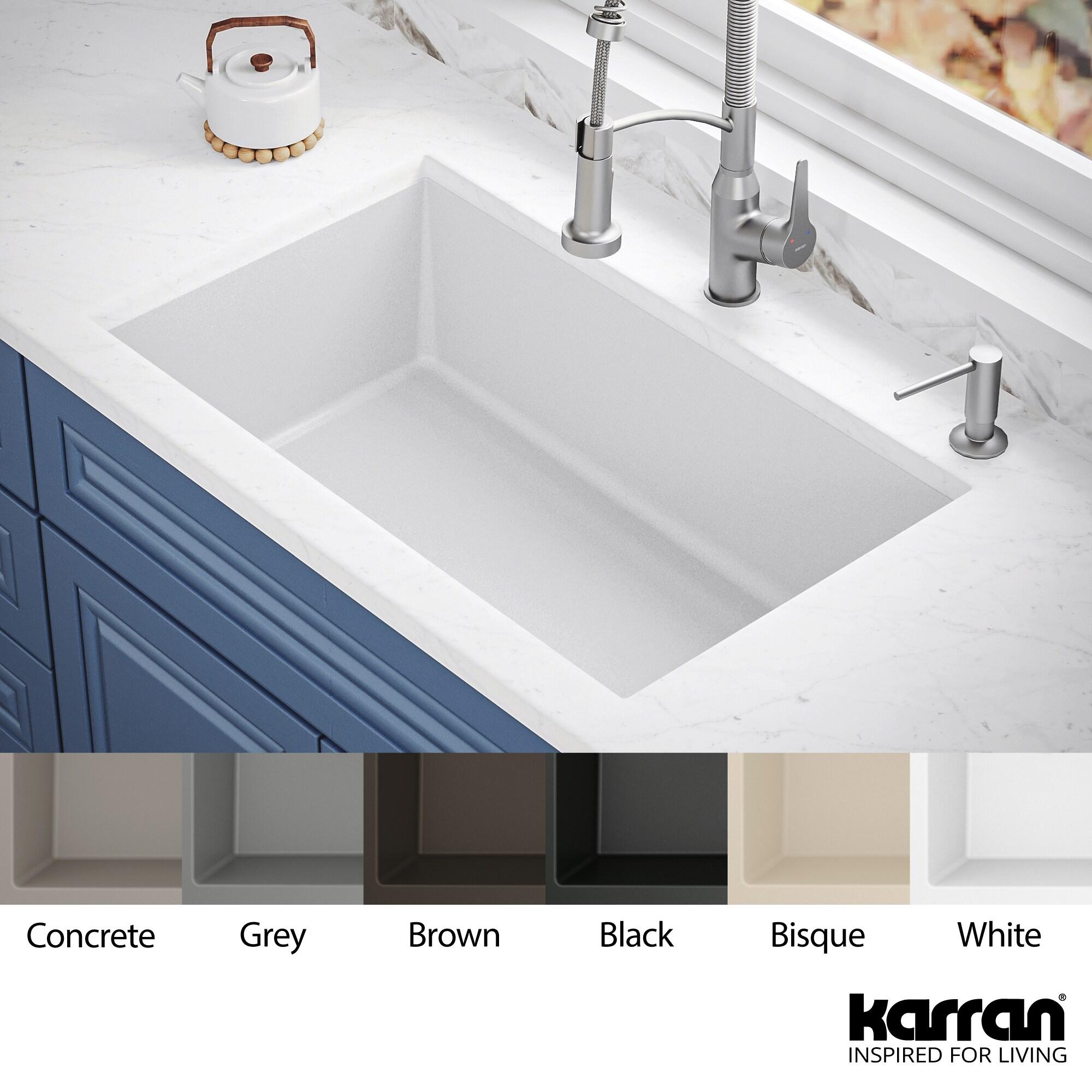 Karran Undermount Quartz Composite 31-3/4'' X 19-1/4'' Single Bowl Kitchen Sink