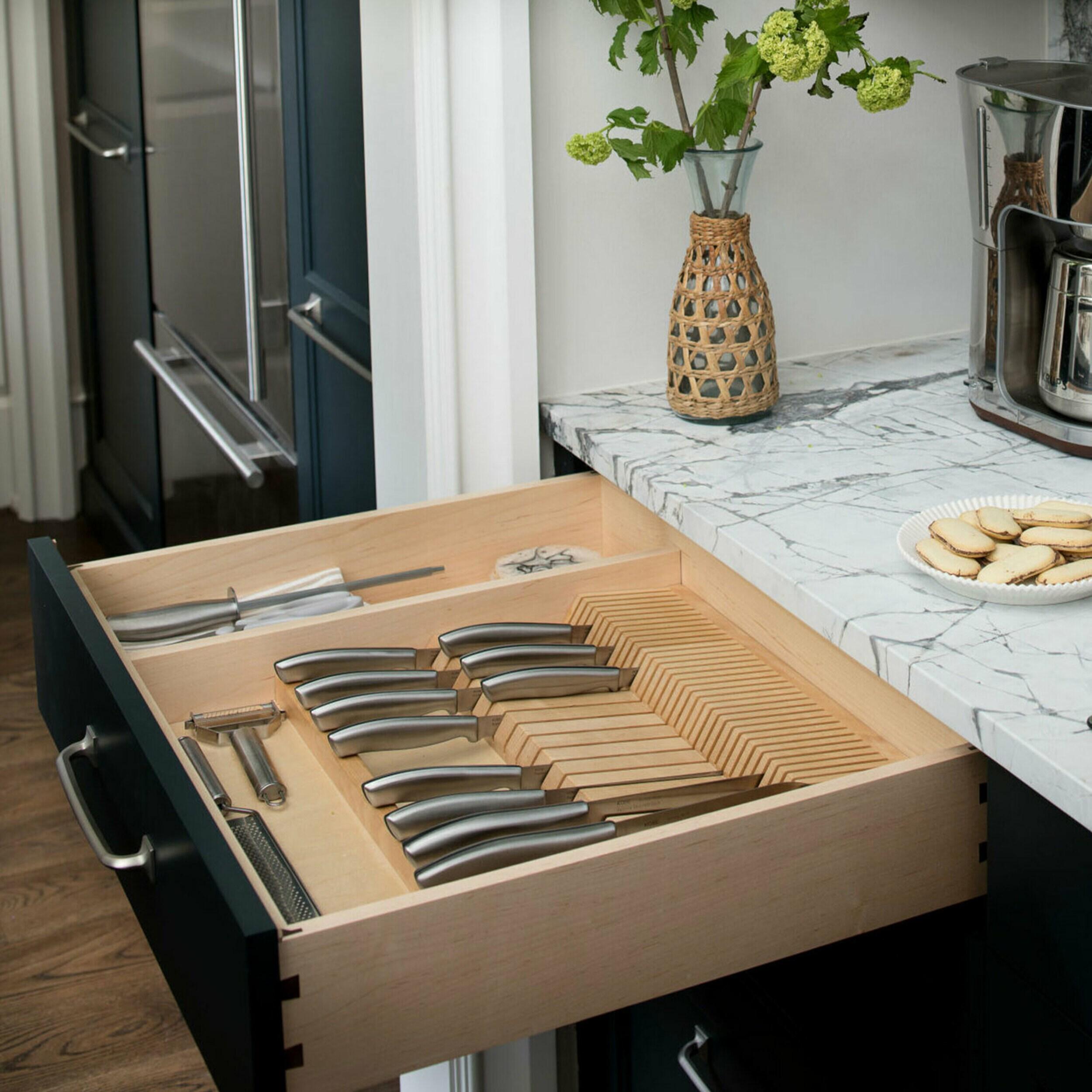 Rev-A-Shelf Rev-A-Shelf Dual Row Trimmable Knife Block Drawer Organizer Insert