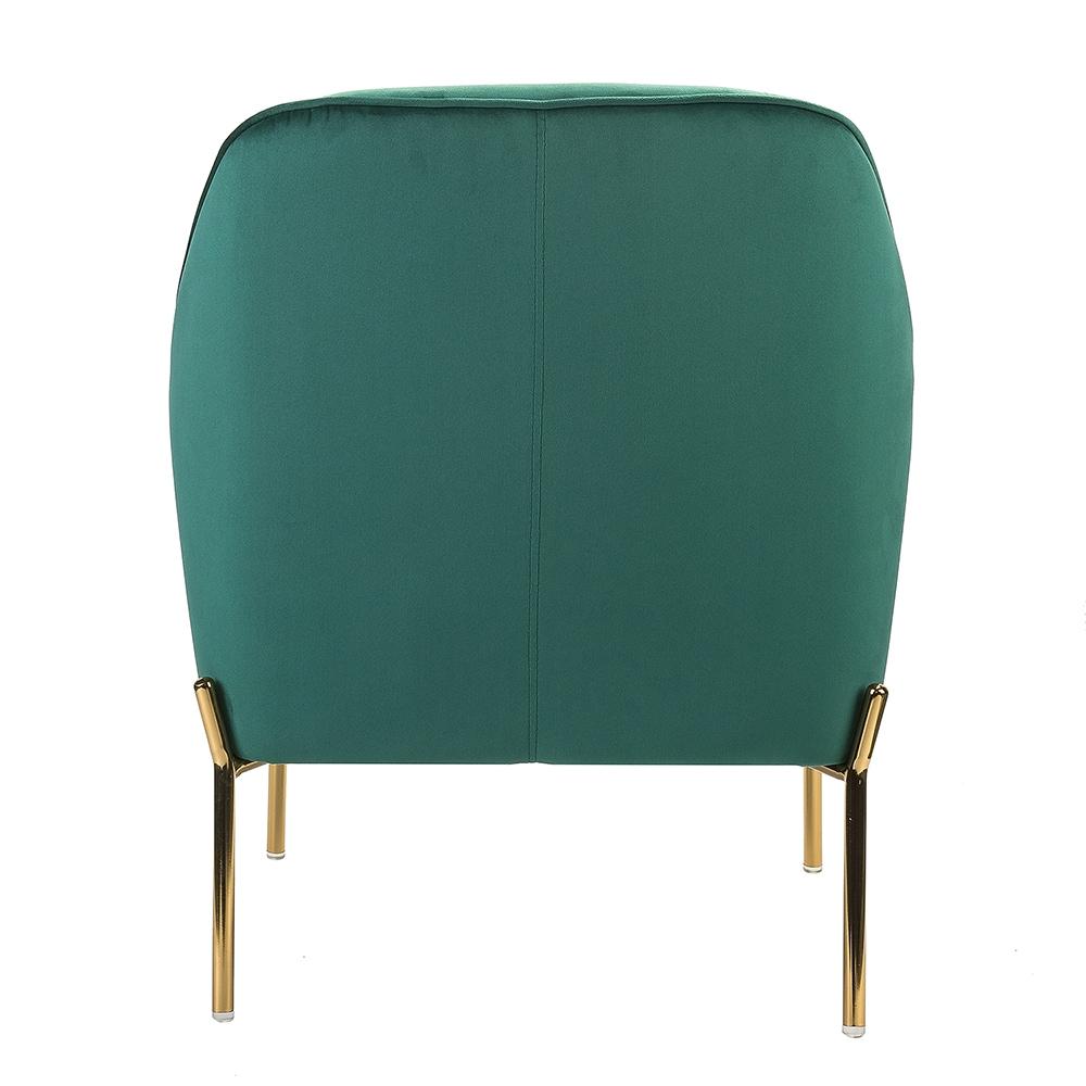 14 Karat Home Silla Decorativa de Terciopelo con Patas de Metal Dorado con Respaldo Acolchado para el Dormitorio de la Sala de Estar, Green