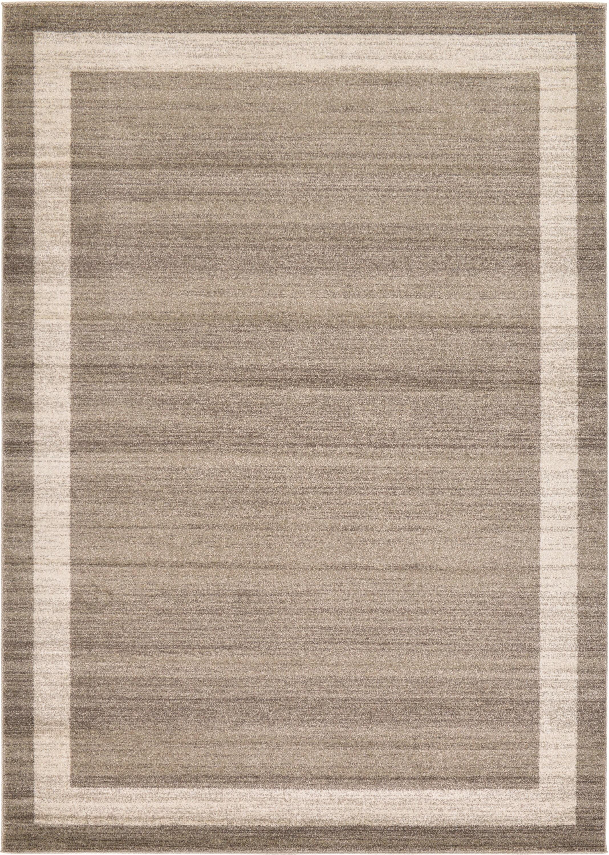 Unique Loom Maria Del Mar 7 x 10 (ft) Loomed Polypropylene Light Brown/Beige Rectangular Indoor Border Industrial Spot clean only Area rug