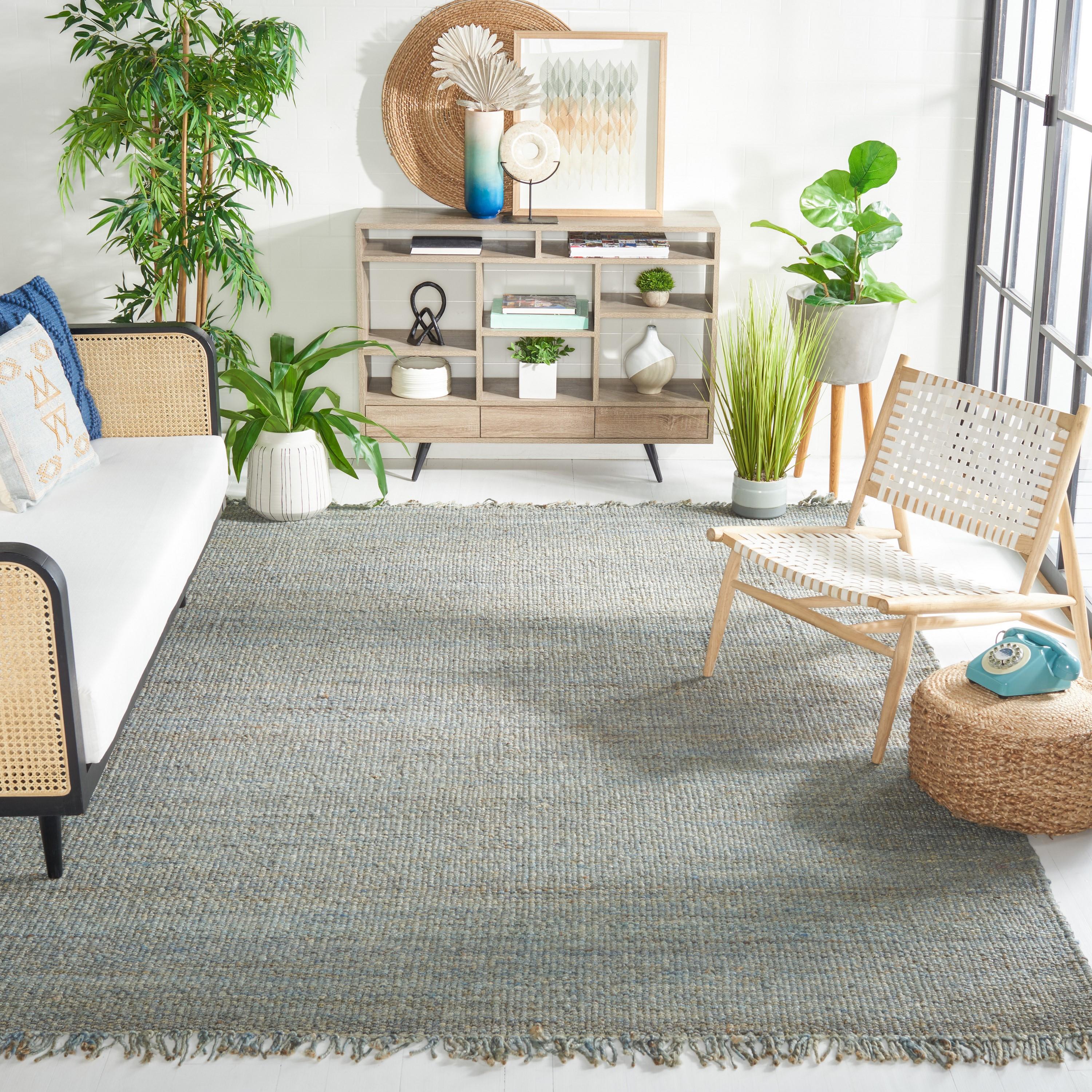 Natural Fiber NF368 Hand Woven Indoor Area Rug - Blue - 8'x10' - Safavieh.