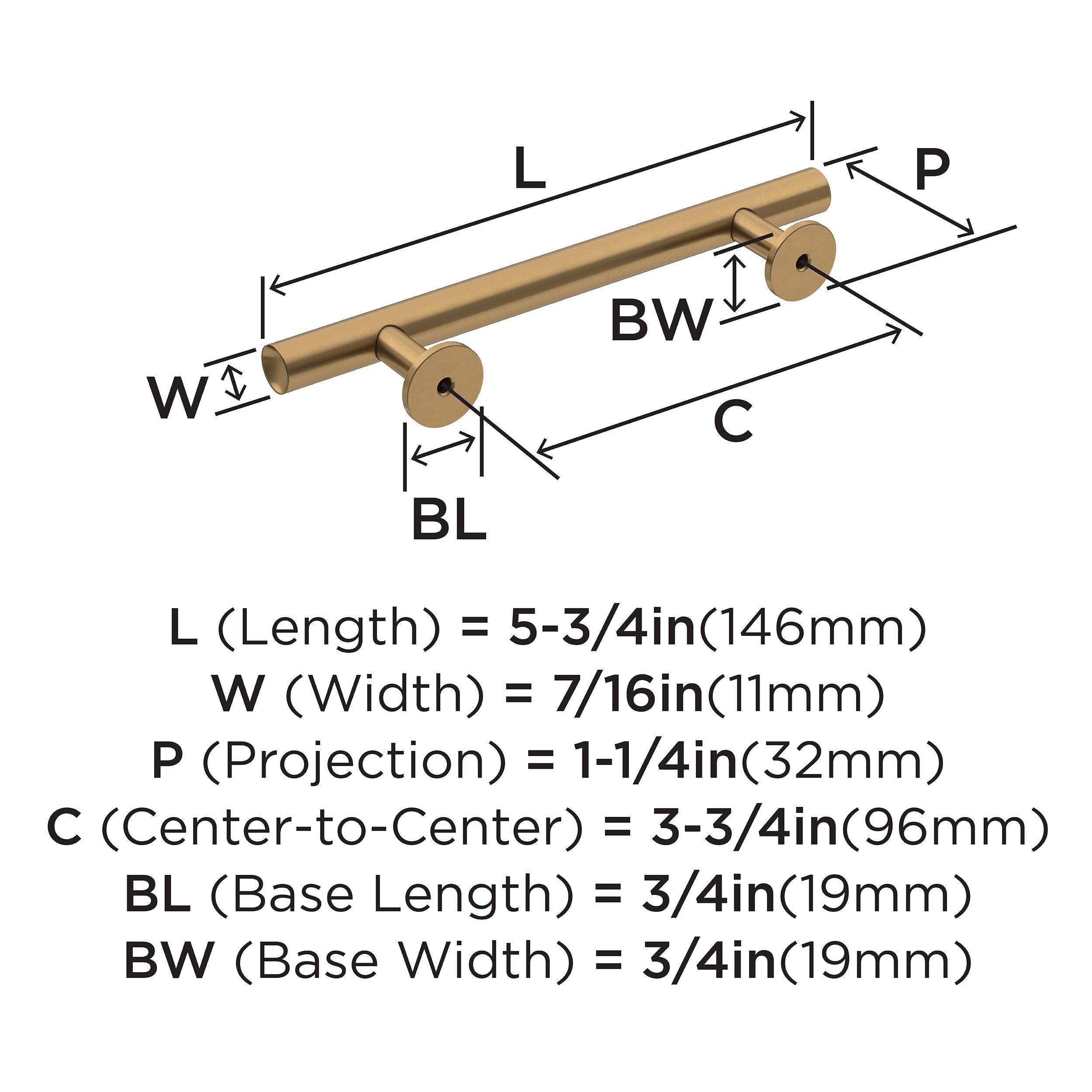 Amerock Radius 3-3/4 inch (96mm) Center-to-Center Champagne Bronze Cabinet Pull