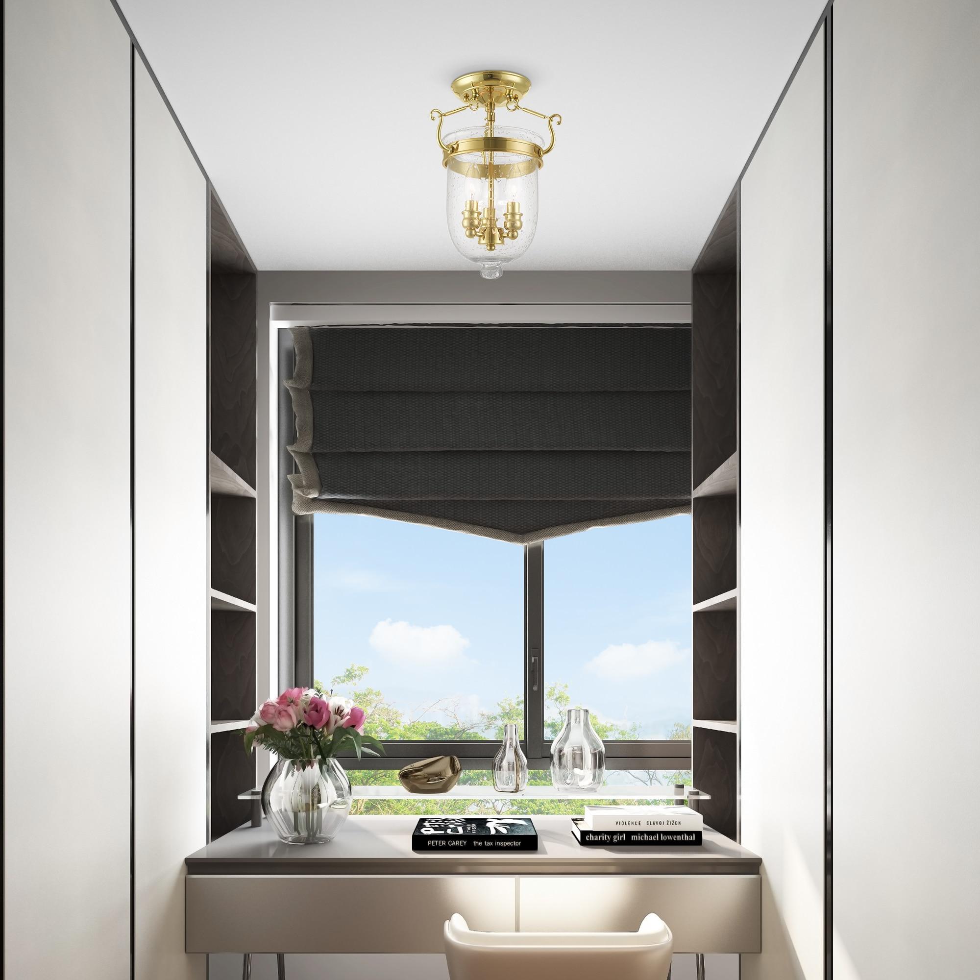 Livex Lighting Jefferson 3 - Light Flush Mount in  Polished Brass