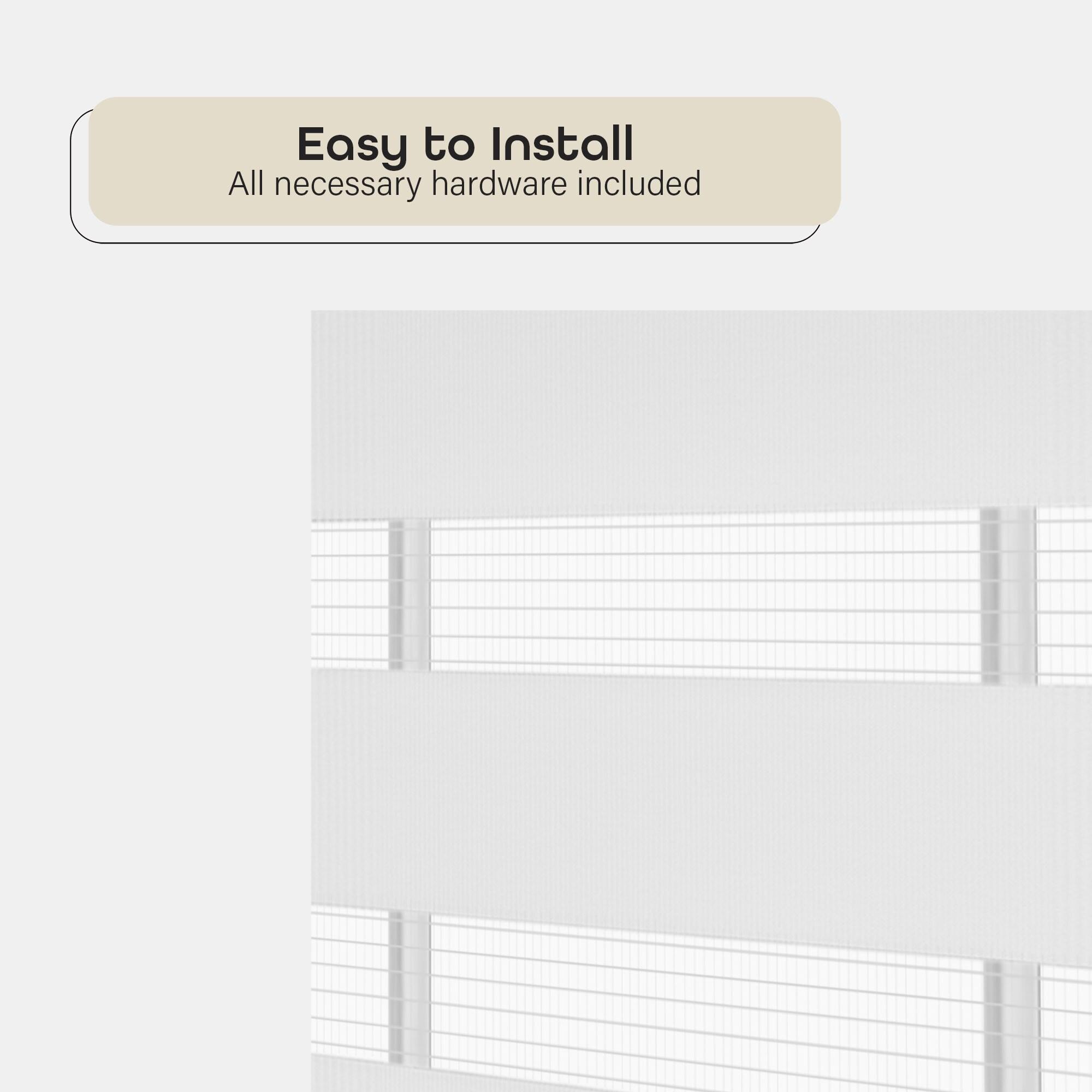 Ergode Cordless Celestial Sheer Double Layered Shade 29x72 - White