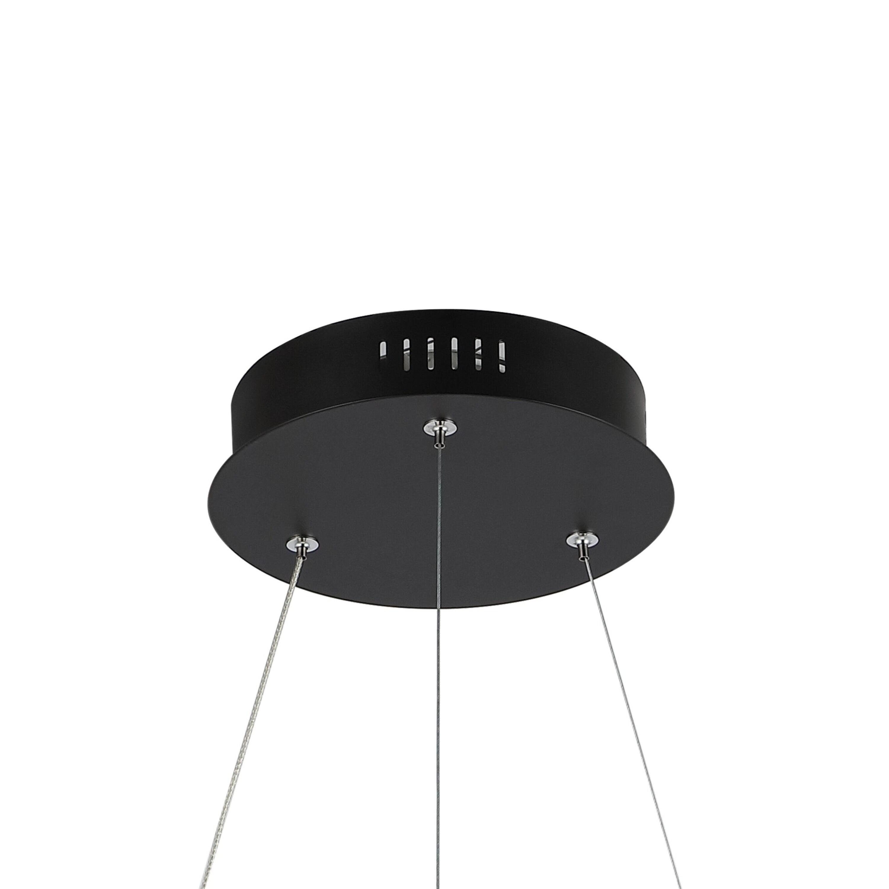 Brice 24" Round Integrated LED Metal Pendant, Matte Black
