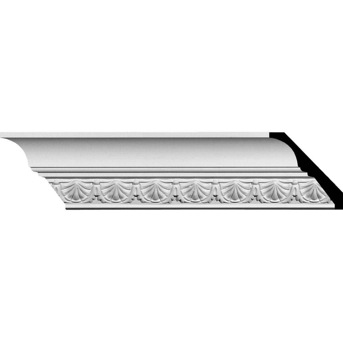 White Polyurethane Shell Crown Moulding 94.5"