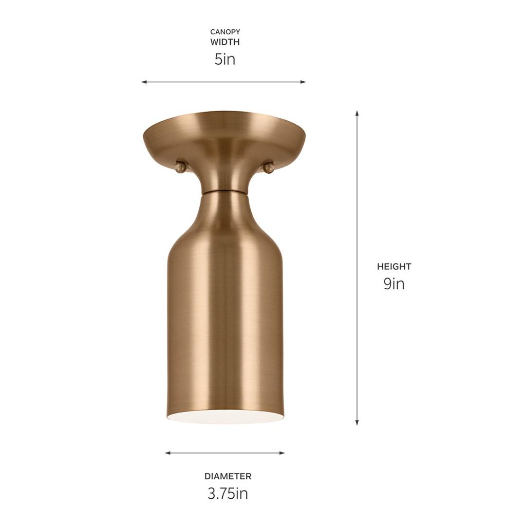 Kichler Lighting Sisu 1 - Light Semi-Flush Mount in  Champagne Bronze