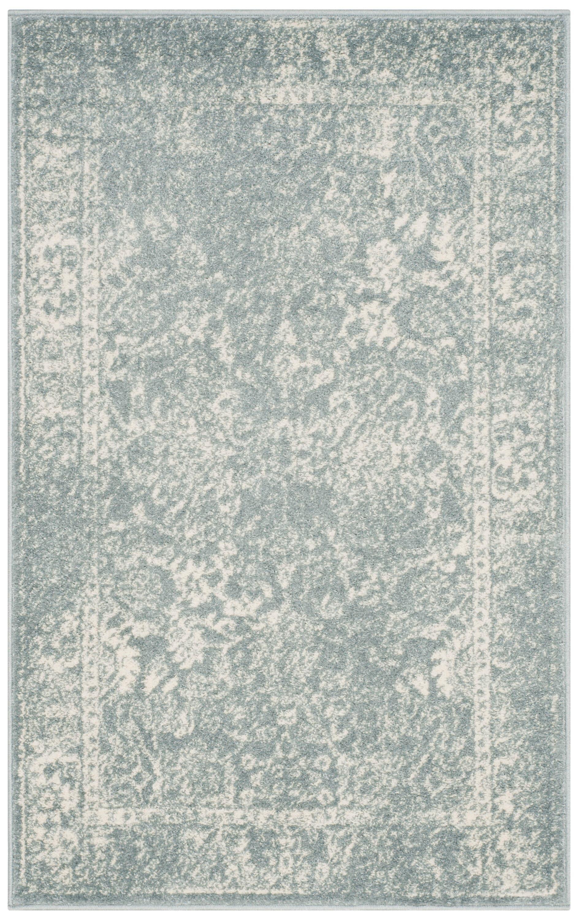 SAFAVIEH Adirondack Wyatt Distressed Area Rug, Slate/Ivory, 3' x 5'