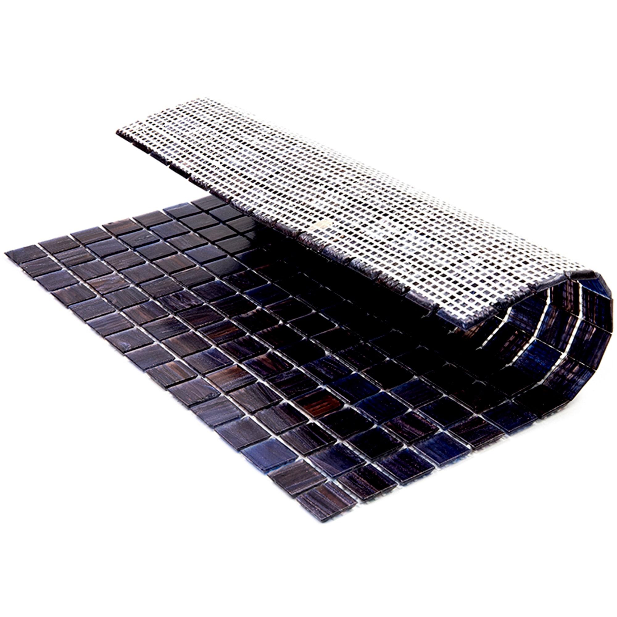 Celestial 12 in. x 12 in. Glossy Yale Blue Glass Mosaic Wall and Floor Tile (10 sq. ft./case) (10-pack)