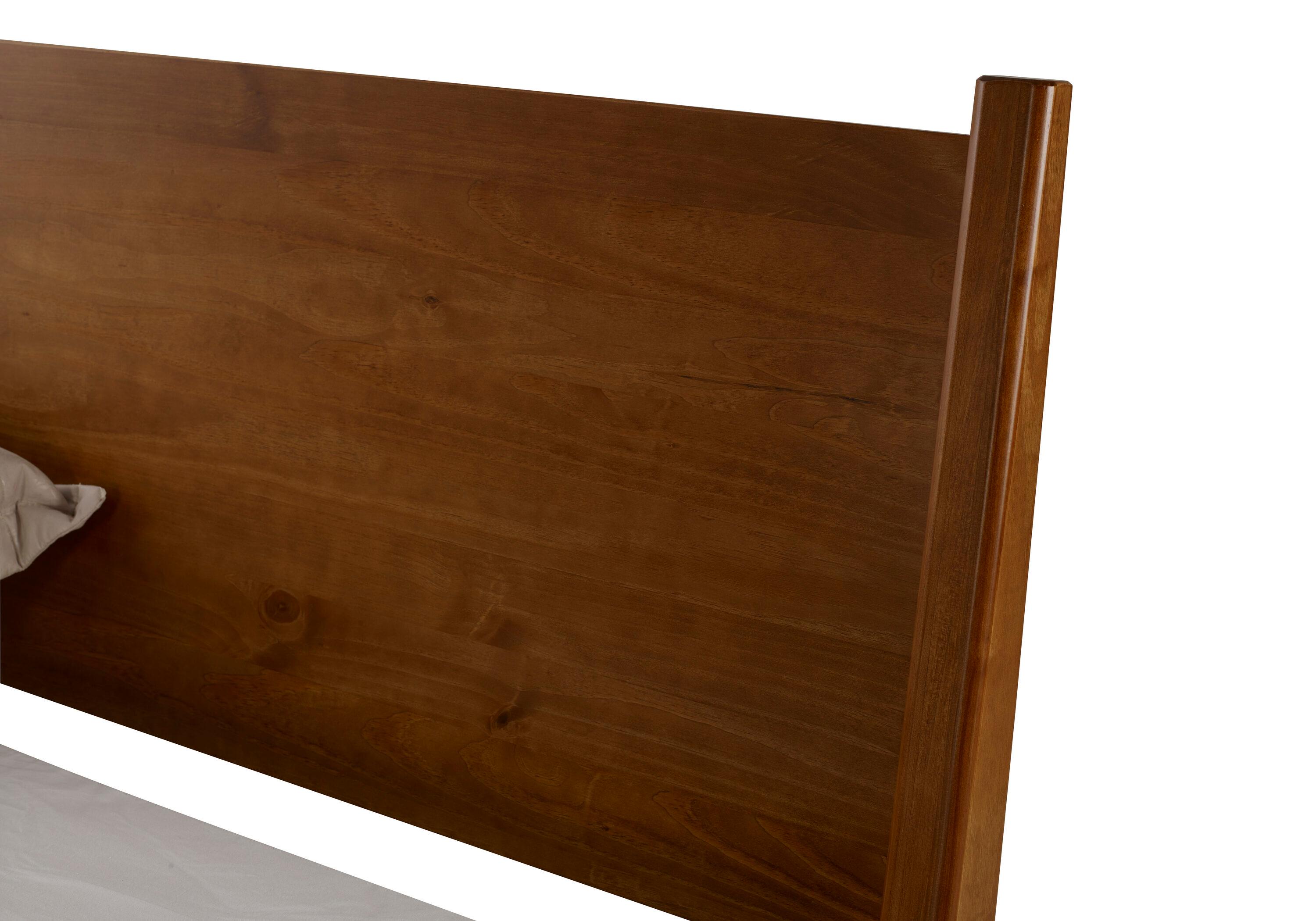 Camaflexi Mid Century Platform Bed Wood Panel Bed Frame with Headboard, Full, Castanho