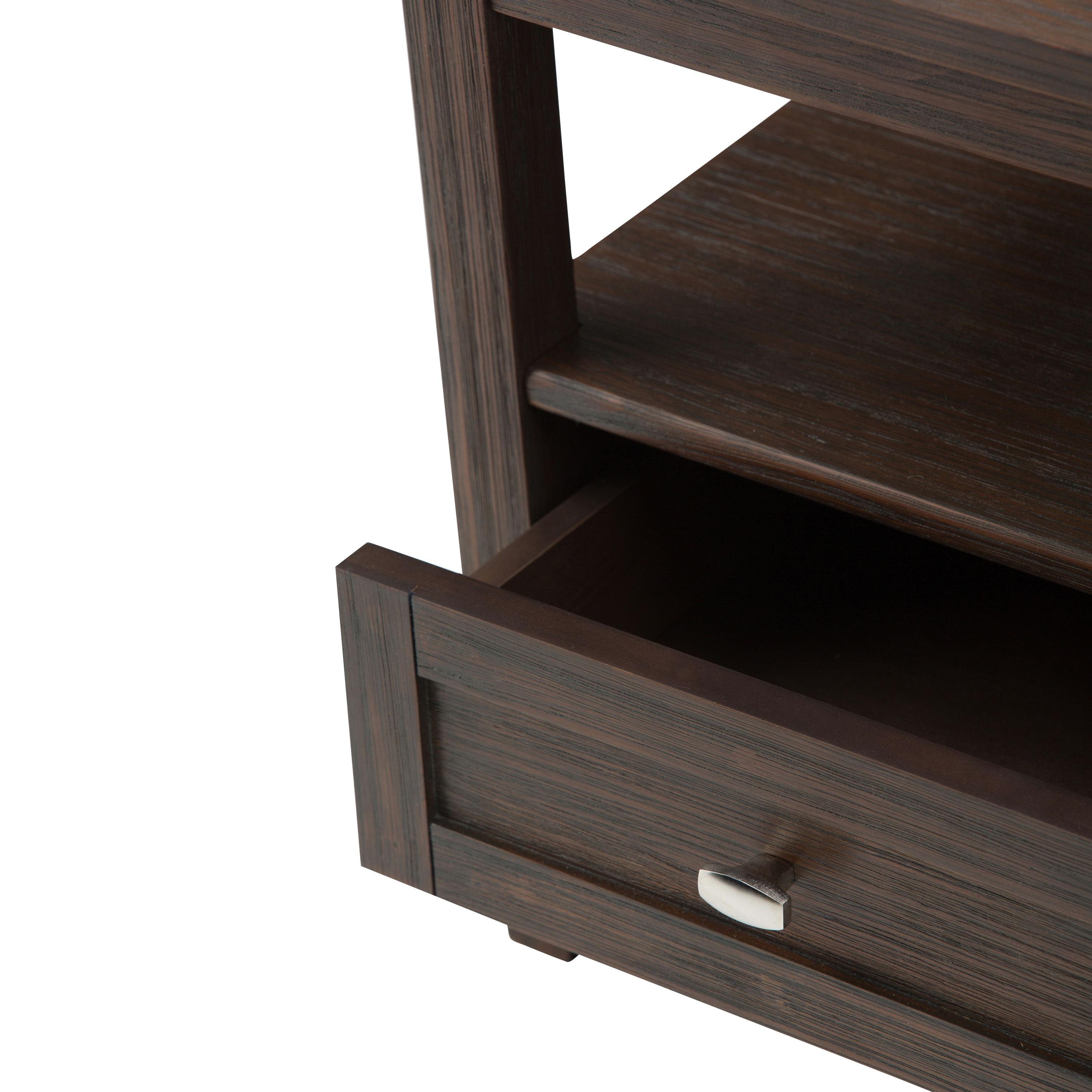 Warm Solid Wood End Table with Storage