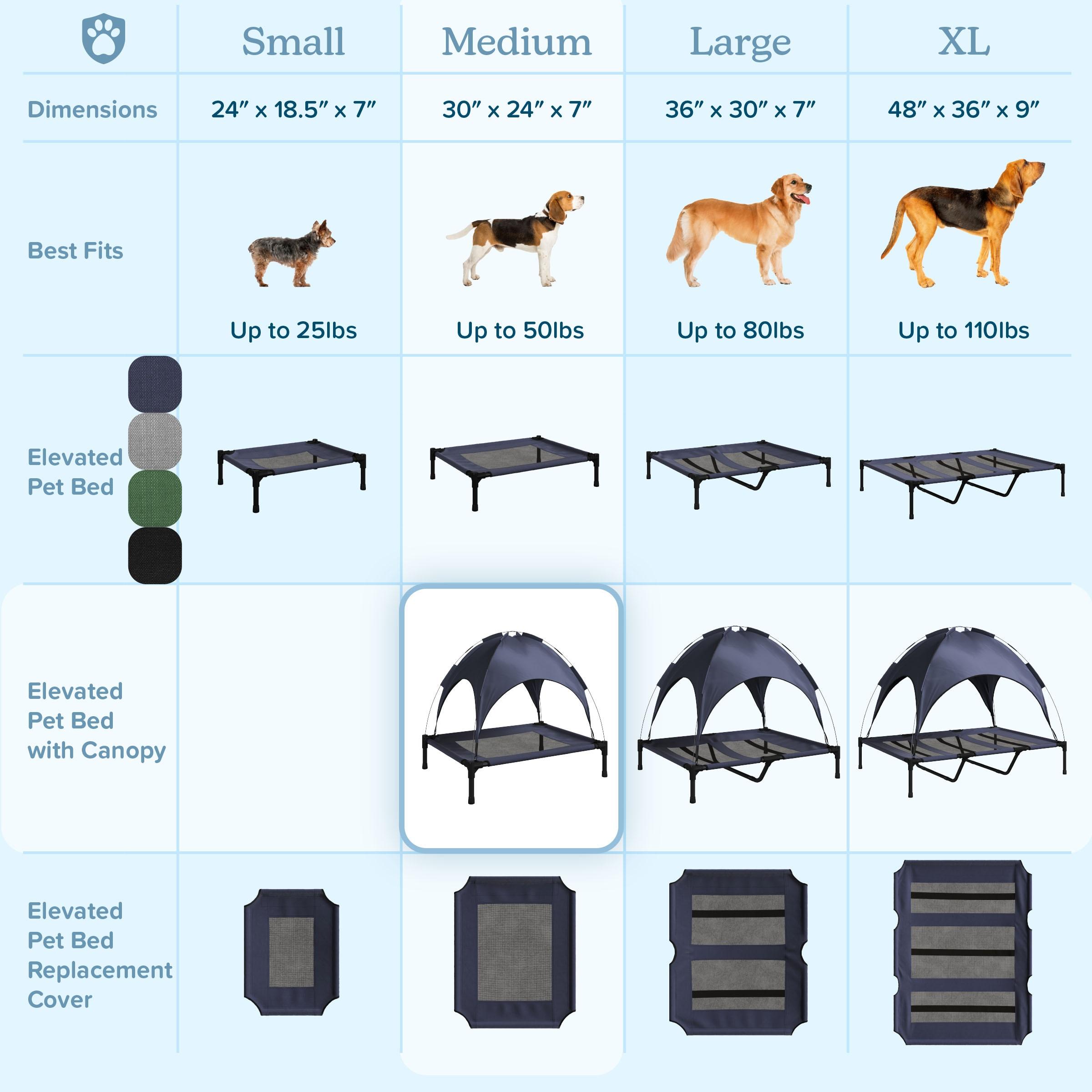 Petmaker PETMAKER 30x24 Elevated Dog Bed with Canopy