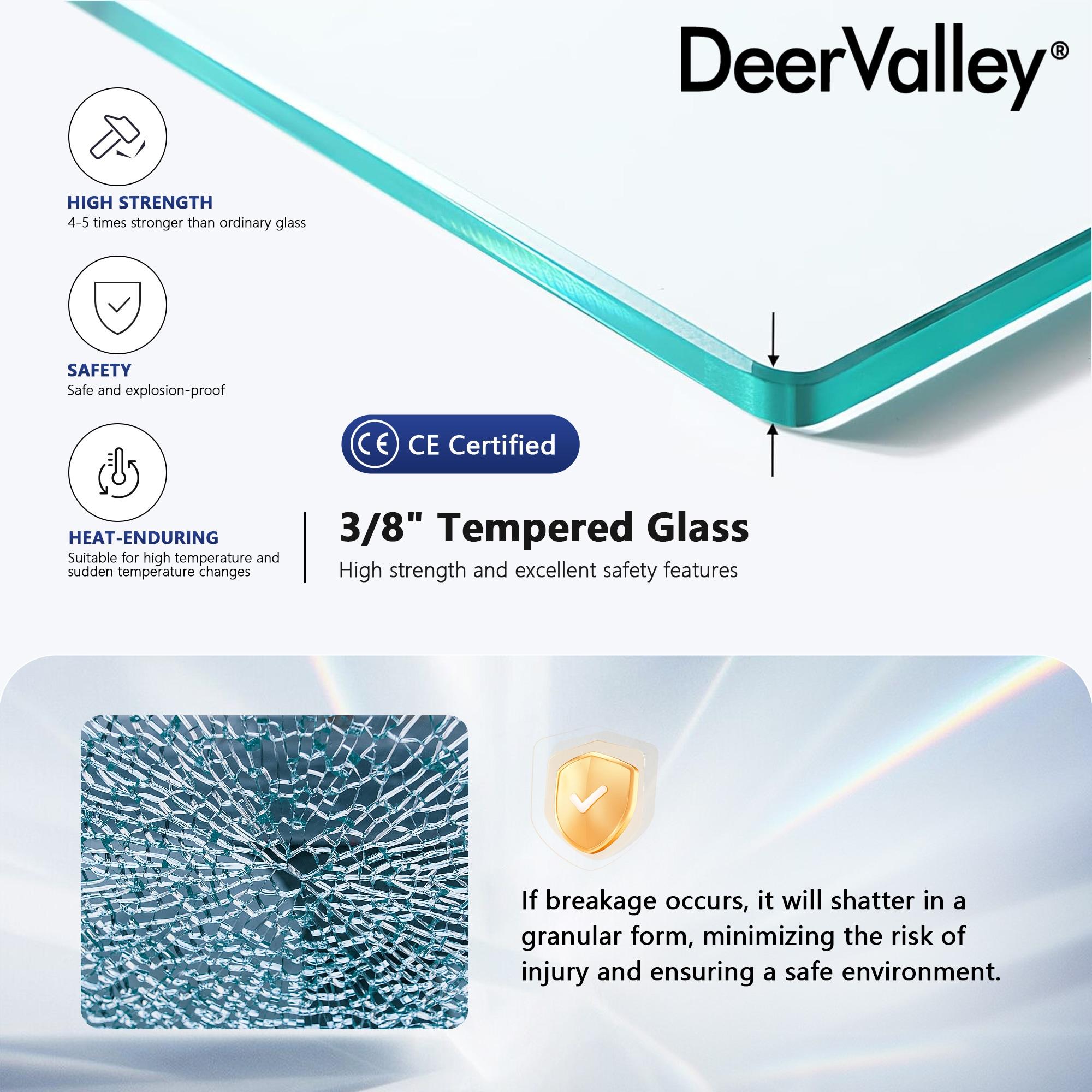 DV-1SD0219 32"×78" Single Fixed Tempered Glass Panel,Framed Shower Screen